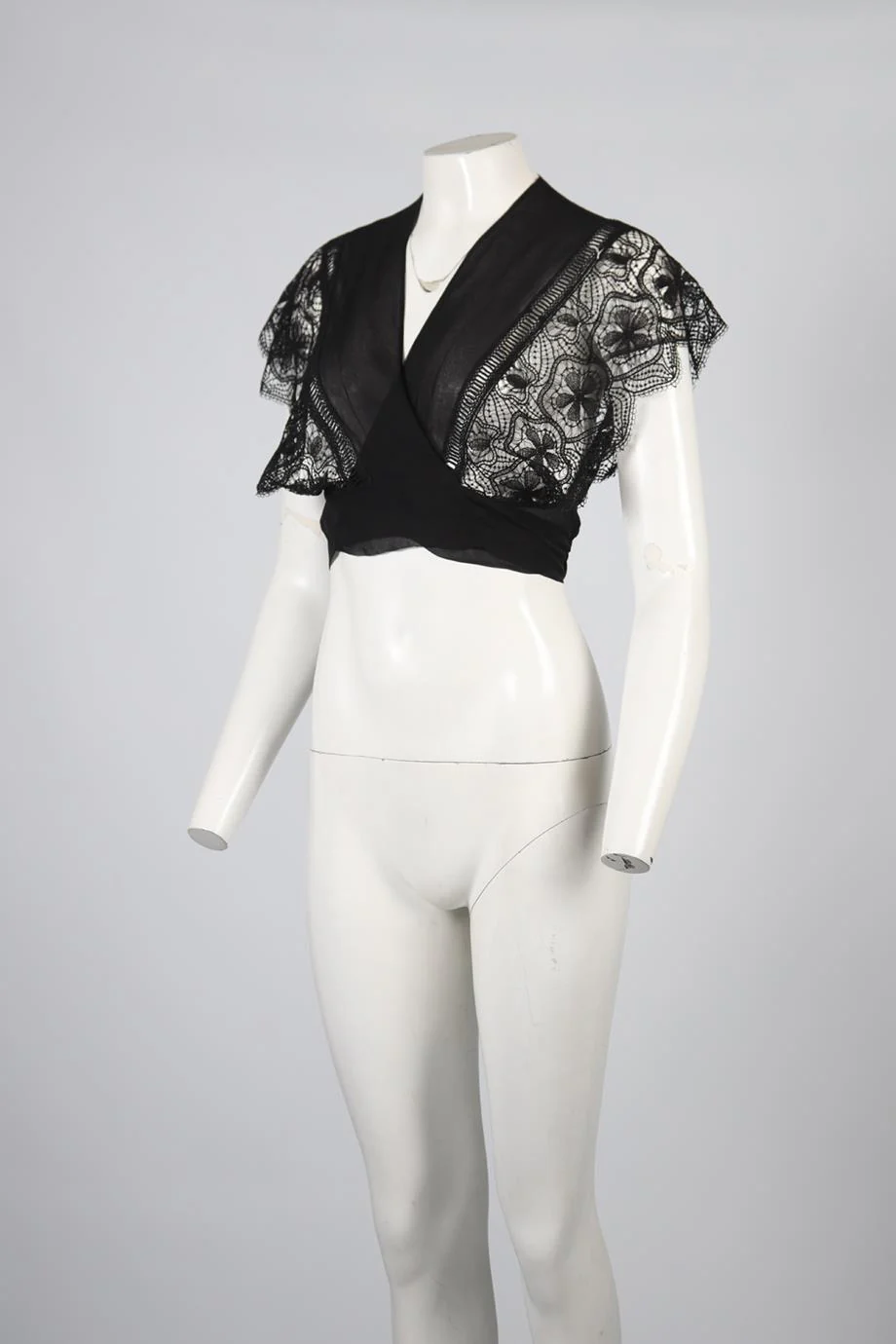 ALBERTA FERRETTI CROPPED LACE AND SILK TOP MEDIUM - Image 3