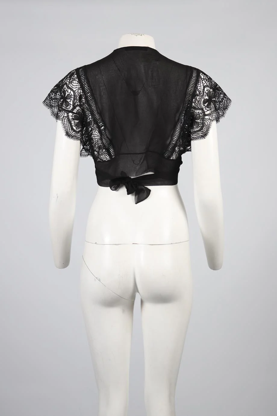 ALBERTA FERRETTI CROPPED LACE AND SILK TOP MEDIUM - Image 4