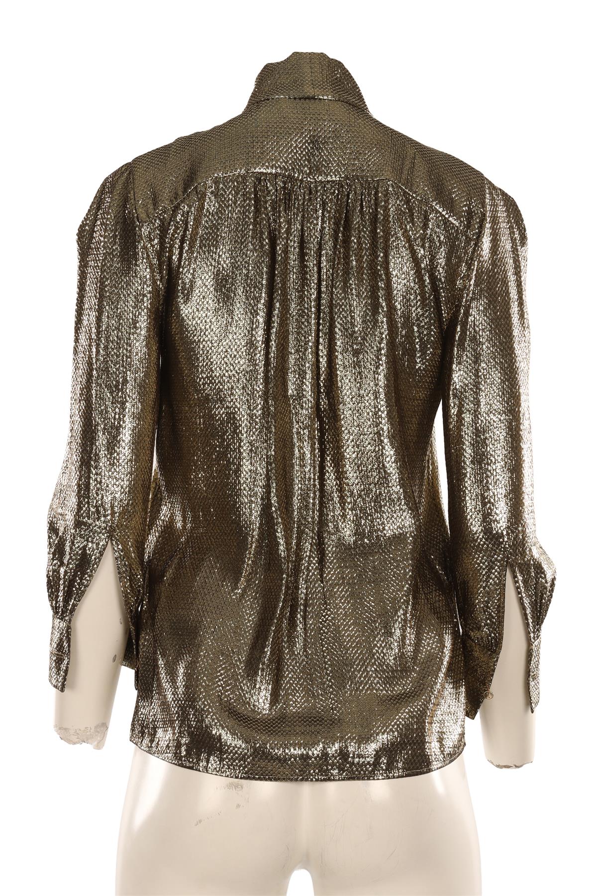 ALBERTA FERRETTI GOLD SILK TOP IT 38 UK 6 - Image 4