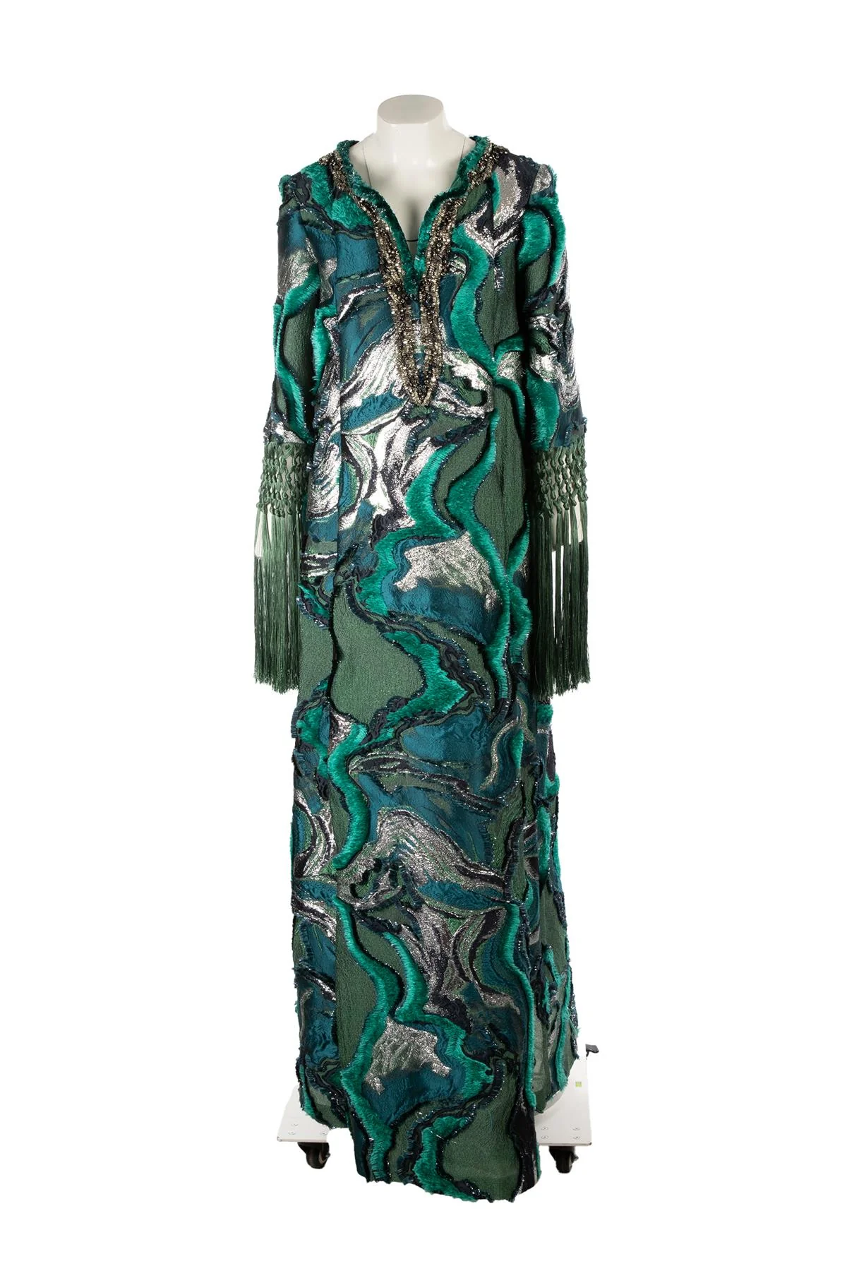ALBERTA FERRETTI GREEN 2016 SILK GOWN IT 38 UK 6 - Image 2