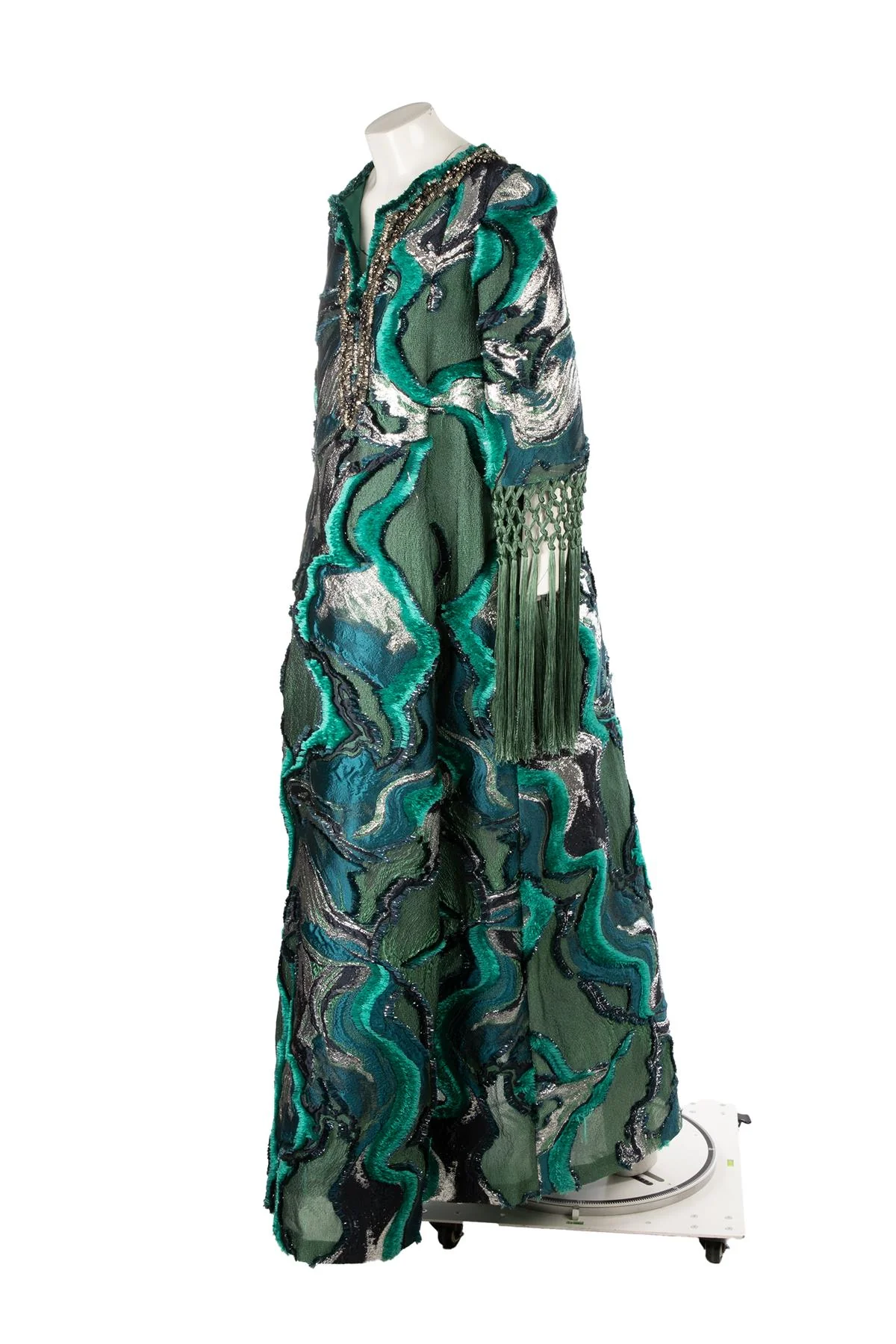 ALBERTA FERRETTI GREEN 2016 SILK GOWN IT 38 UK 6 - Image 3