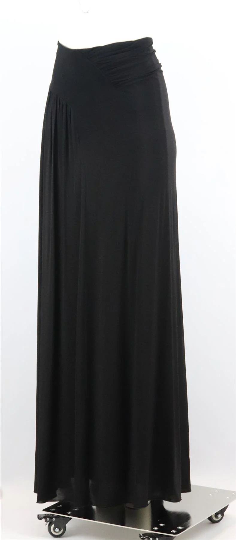 ALBERTA FERRETTI RUCHED STRETCH JERSEY MAXI SKIRT IT 44 UK 12 - Image 3