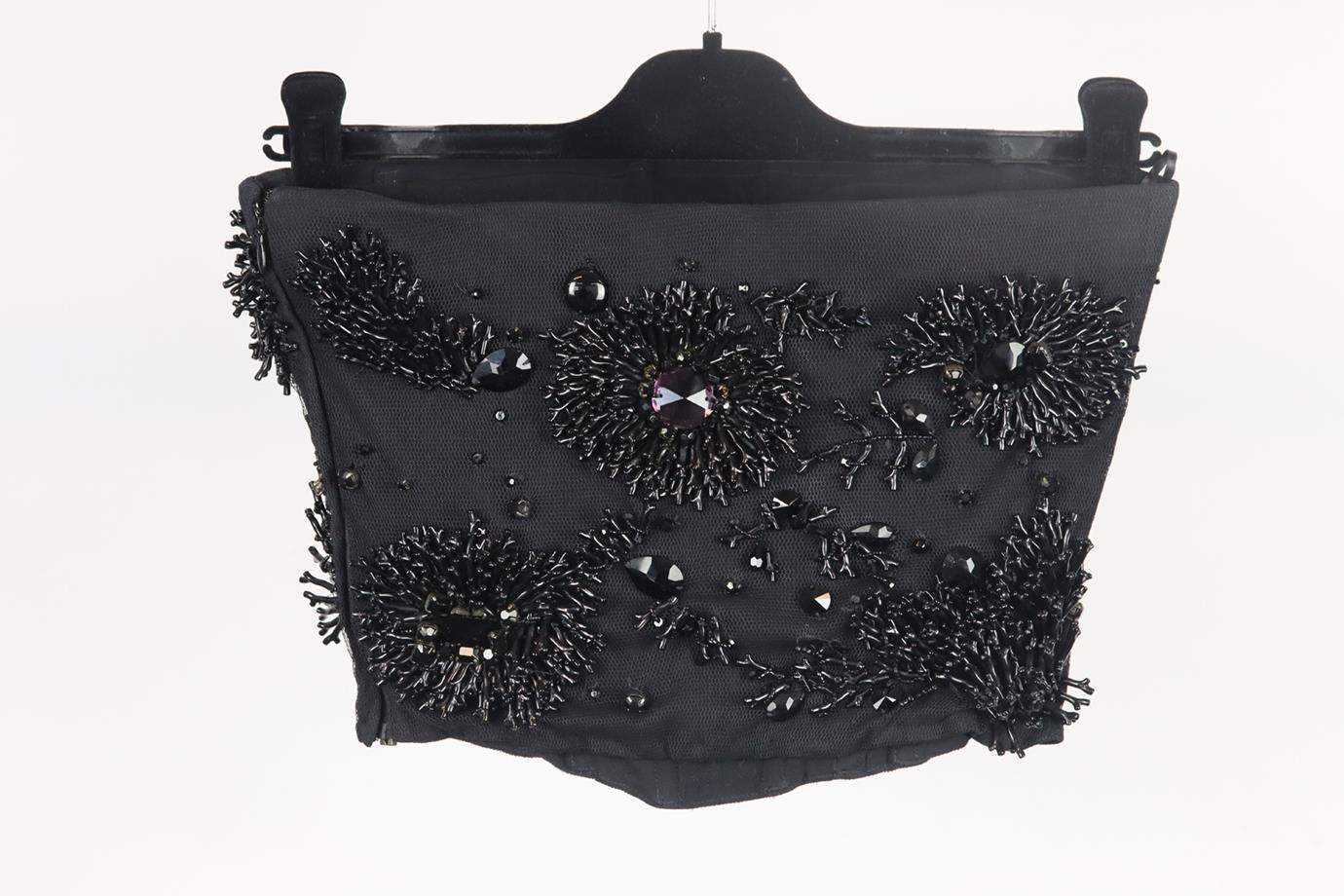 ALBERTA FERRETTI STRAPLESS EMBELLISHED STRETCH TULLE BUSTIER TOP IT 38 UK 6 - Image 4