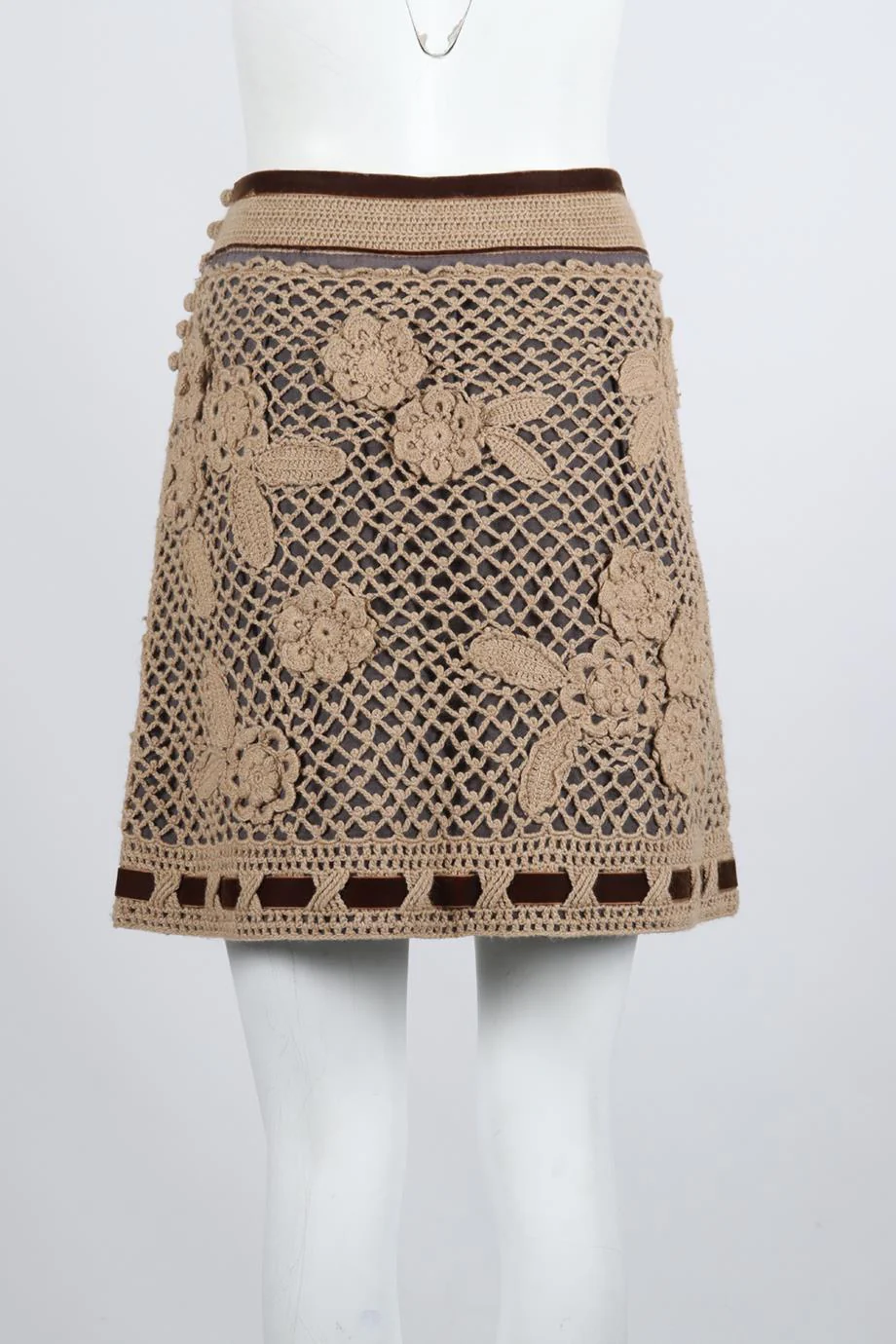 ALBERTA FERRETTI WOOL BLEND MINI SKIRT UK 12 - Image 4