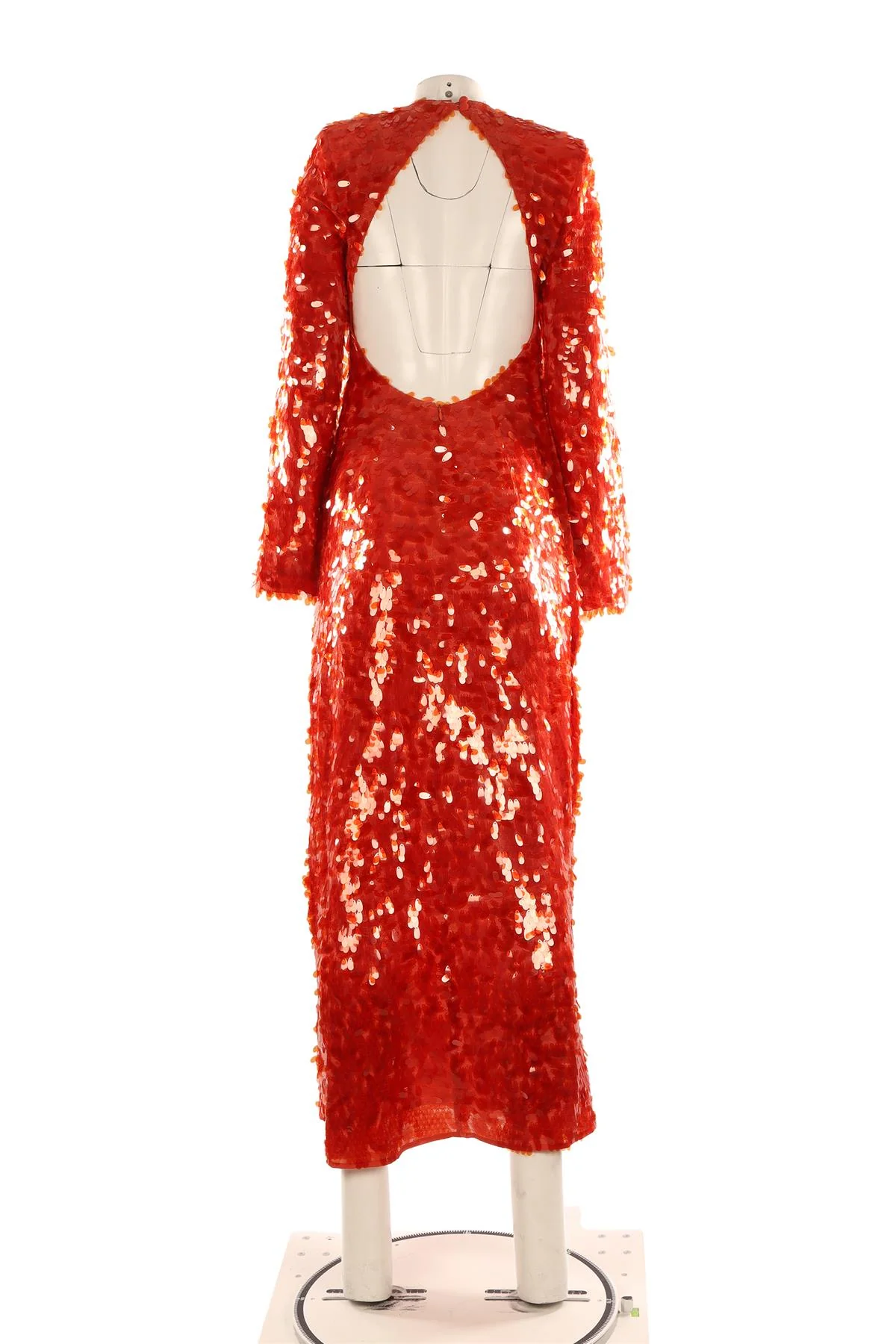 ALÉMAIS ORANGE SEQUIN MAXI DRESS AU 6 UK 6 - Image 4