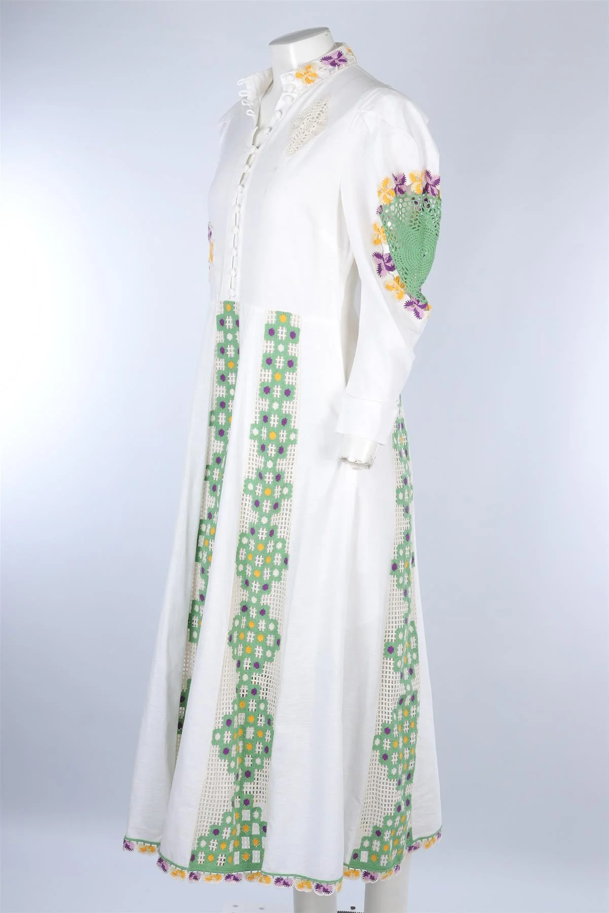 ALEMAIS WHITE LINEN MAXI DRESS AU 14 UK 14 - Image 3