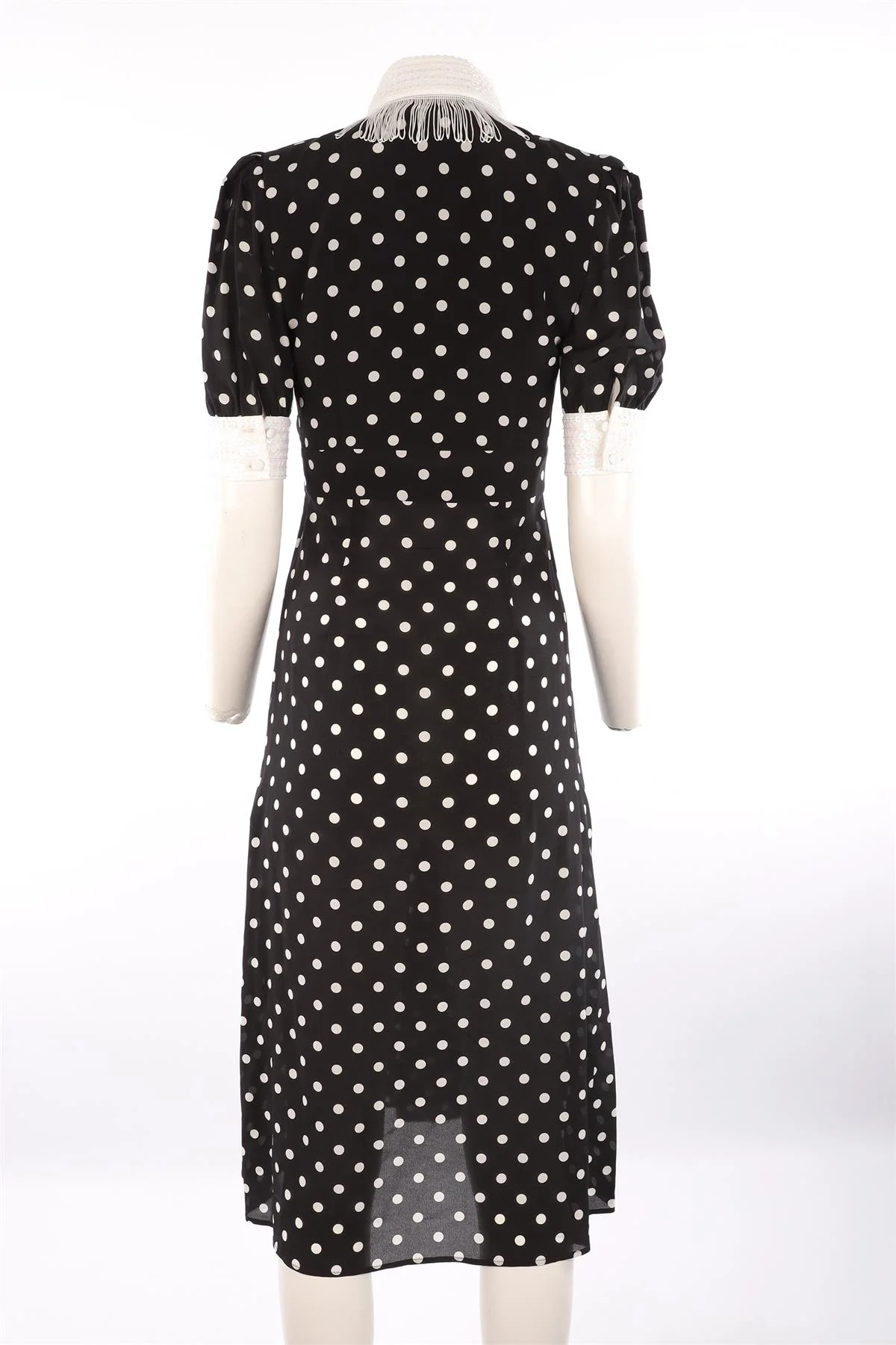ALESSANDRA RICH BLACK SILK MIDI DRESS IT 38 UK 6 - Image 4