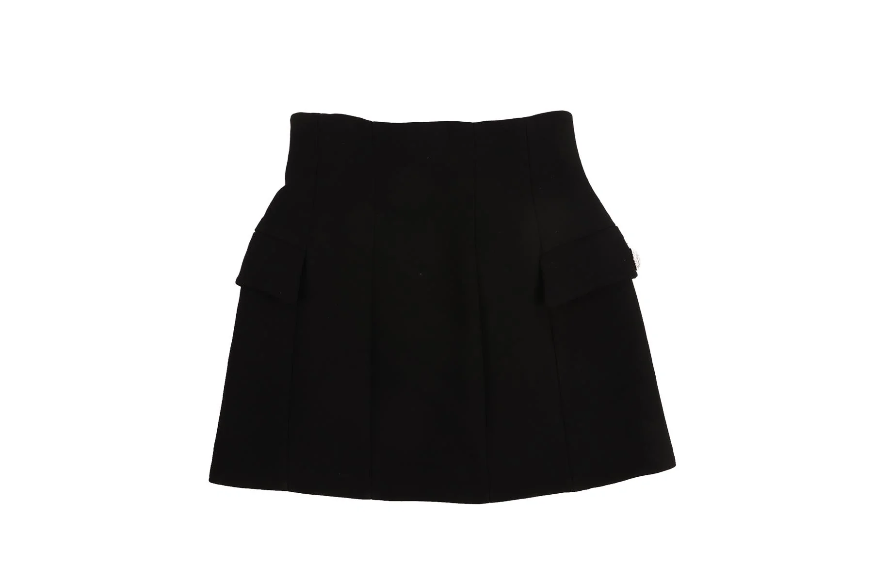 ALESSANDRA RICH BLACK WOOL MINI SKIRT IT 38 UK 6 - Image 4