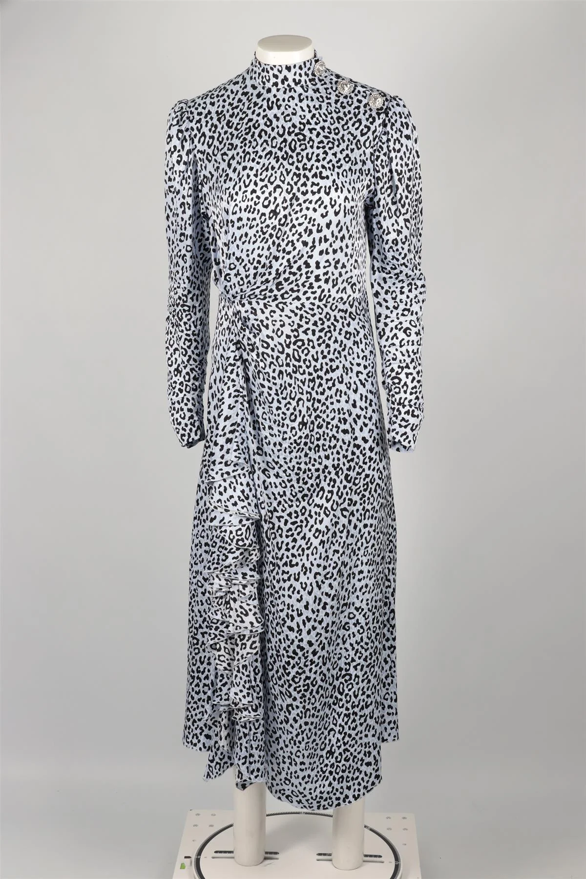 ALESSANDRA RICH BLUE SILK MAXI DRESS IT 42 UK 10 - Image 2