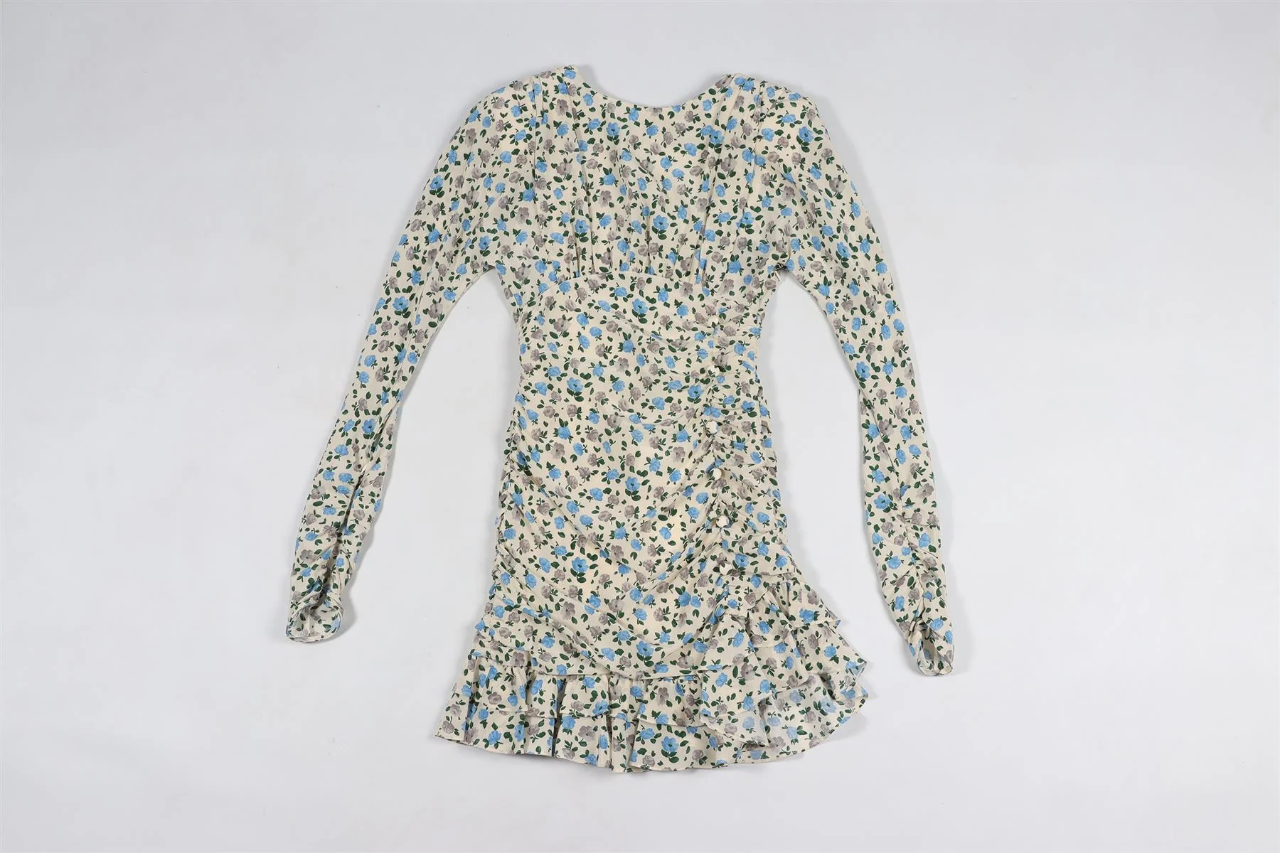 ALESSANDRA RICH CREAM SILK MINI DRESS IT 36 UK 4 - Image 2