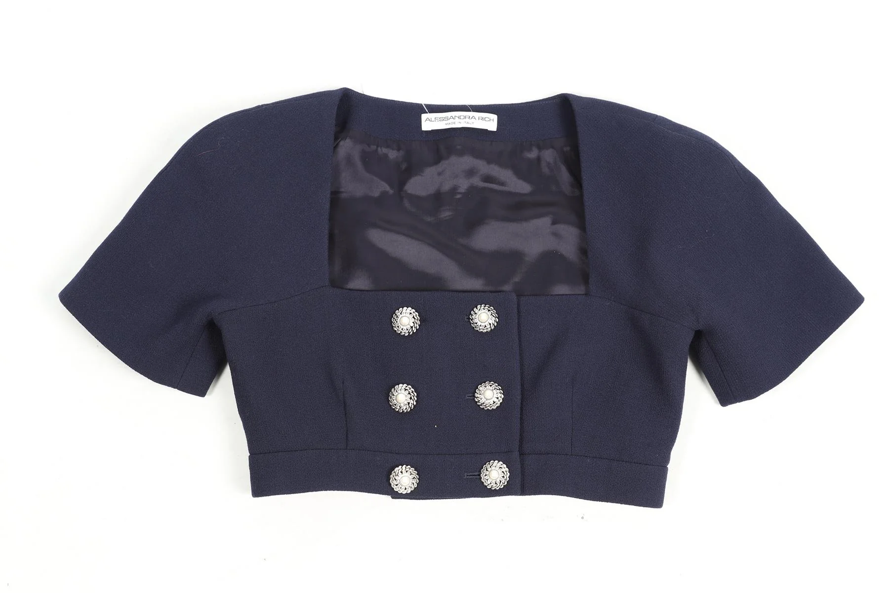 ALESSANDRA RICH CROPPED WOOL BLEND TOP IT 40 UK 8 - Image 2