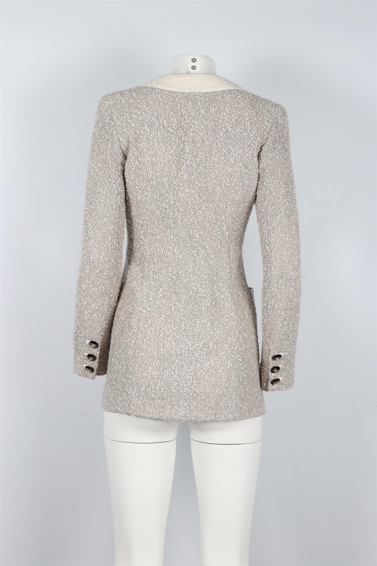 ALESSANDRA RICH MULTICOLOURED TWEED COTTON BLEND BLAZER IT 38 UK 6 - Image 4