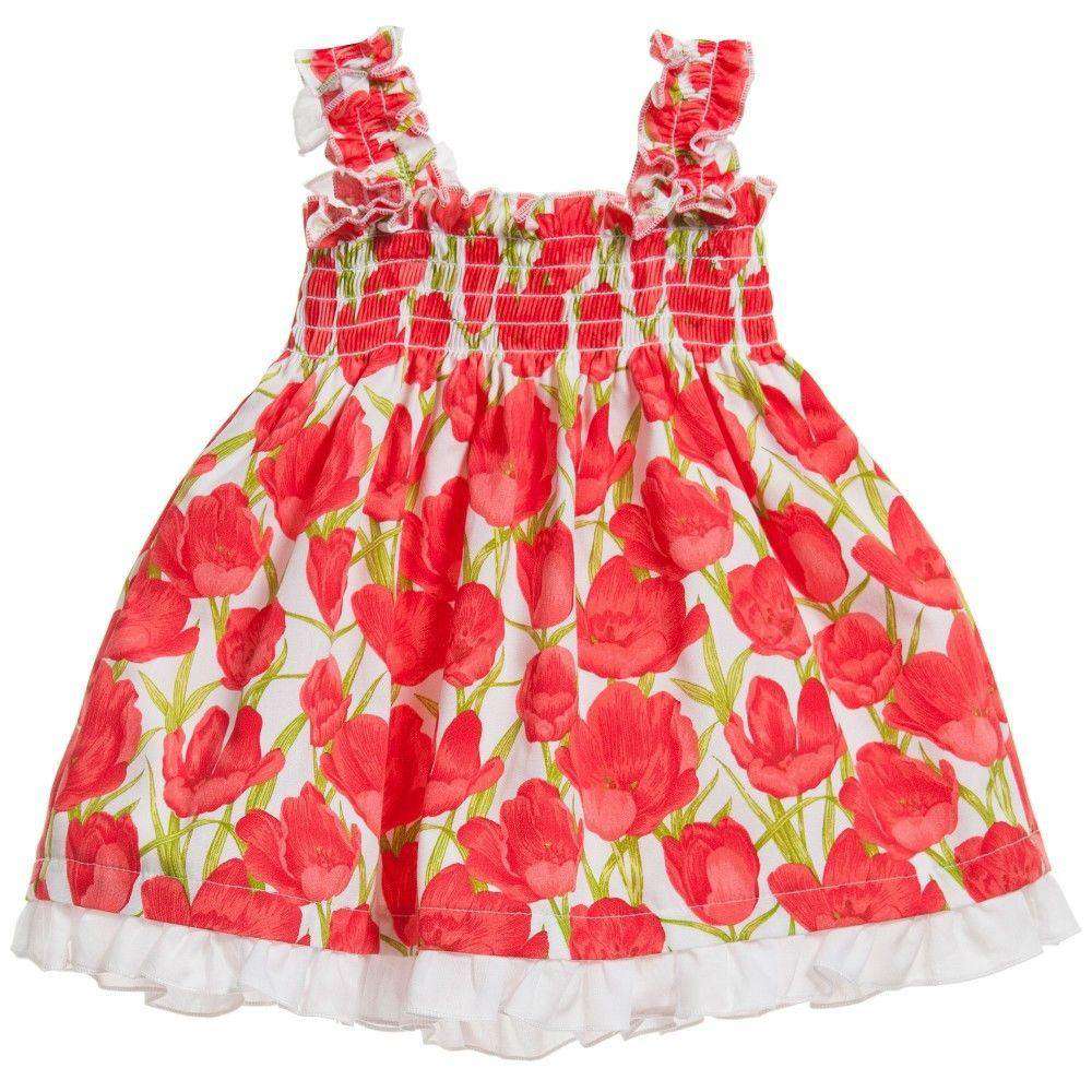 ALETTA BABY RED FLORAL DRESS AND BLOOMERS 18 MONTHS - Image 5