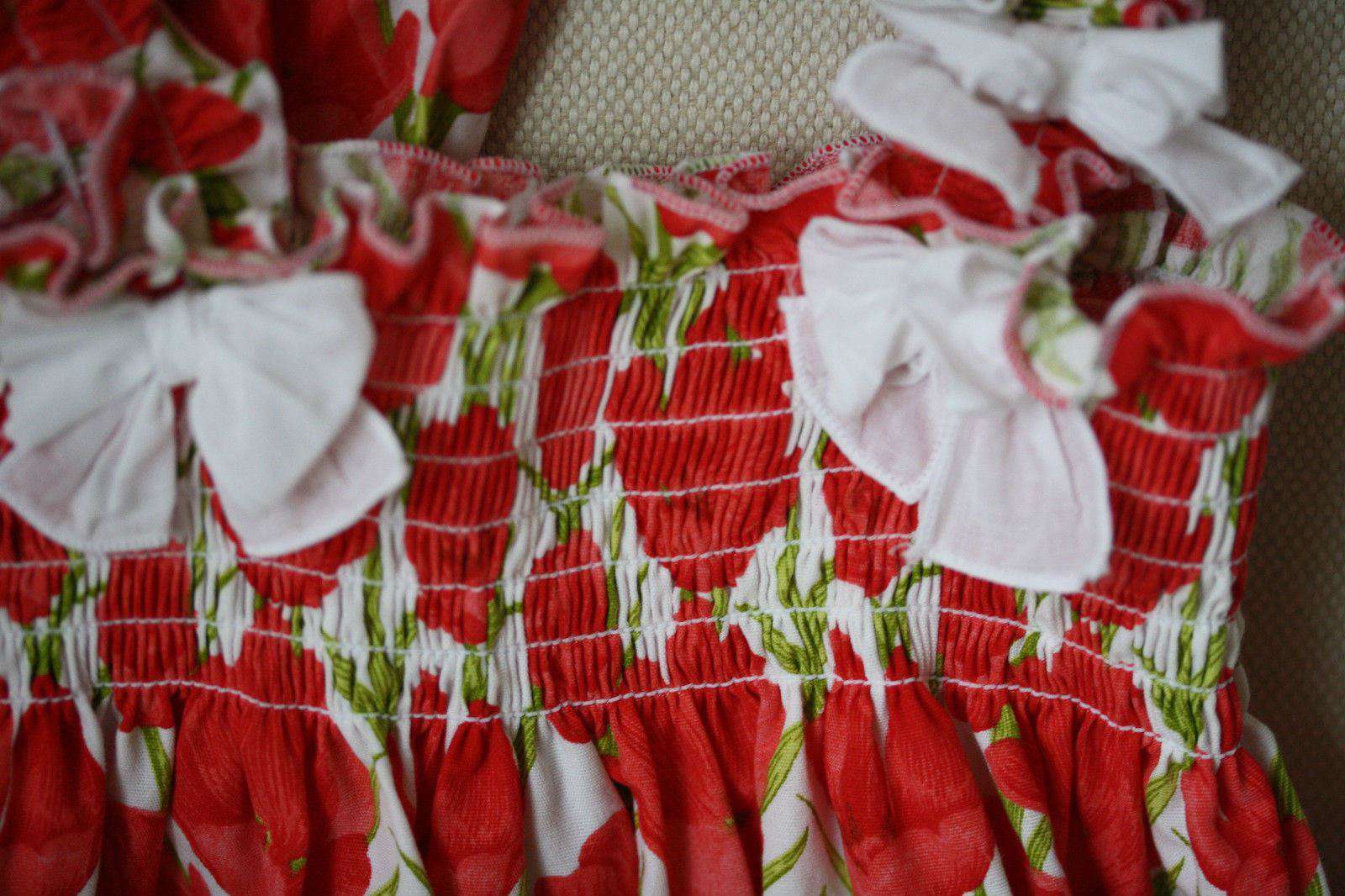 ALETTA BABY RED FLORAL DRESS AND BLOOMERS 18 MONTHS - Image 7
