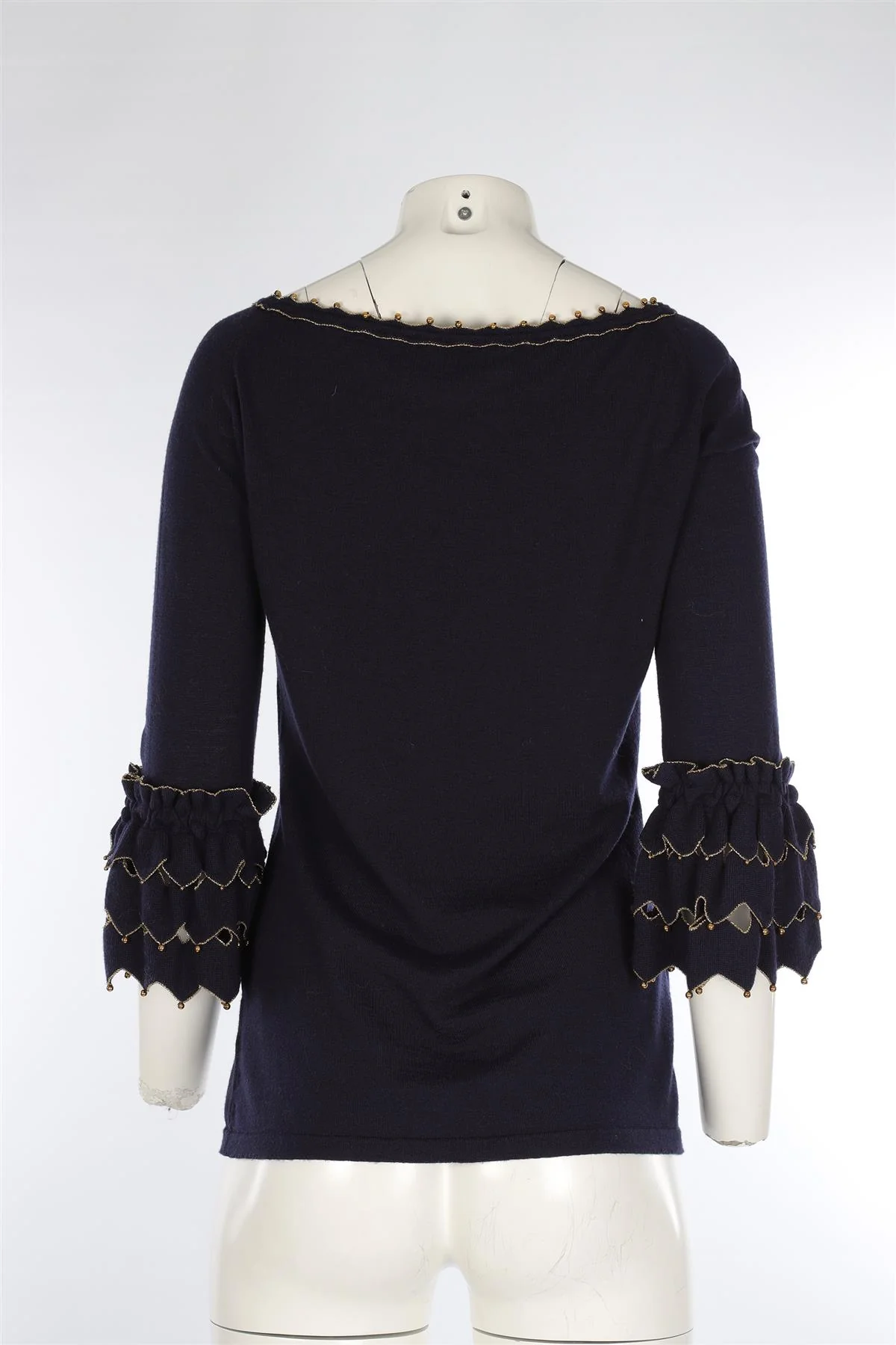 ALEX GORE BROWNE NAVY WOOL SWEATER MEDIUM - Image 4