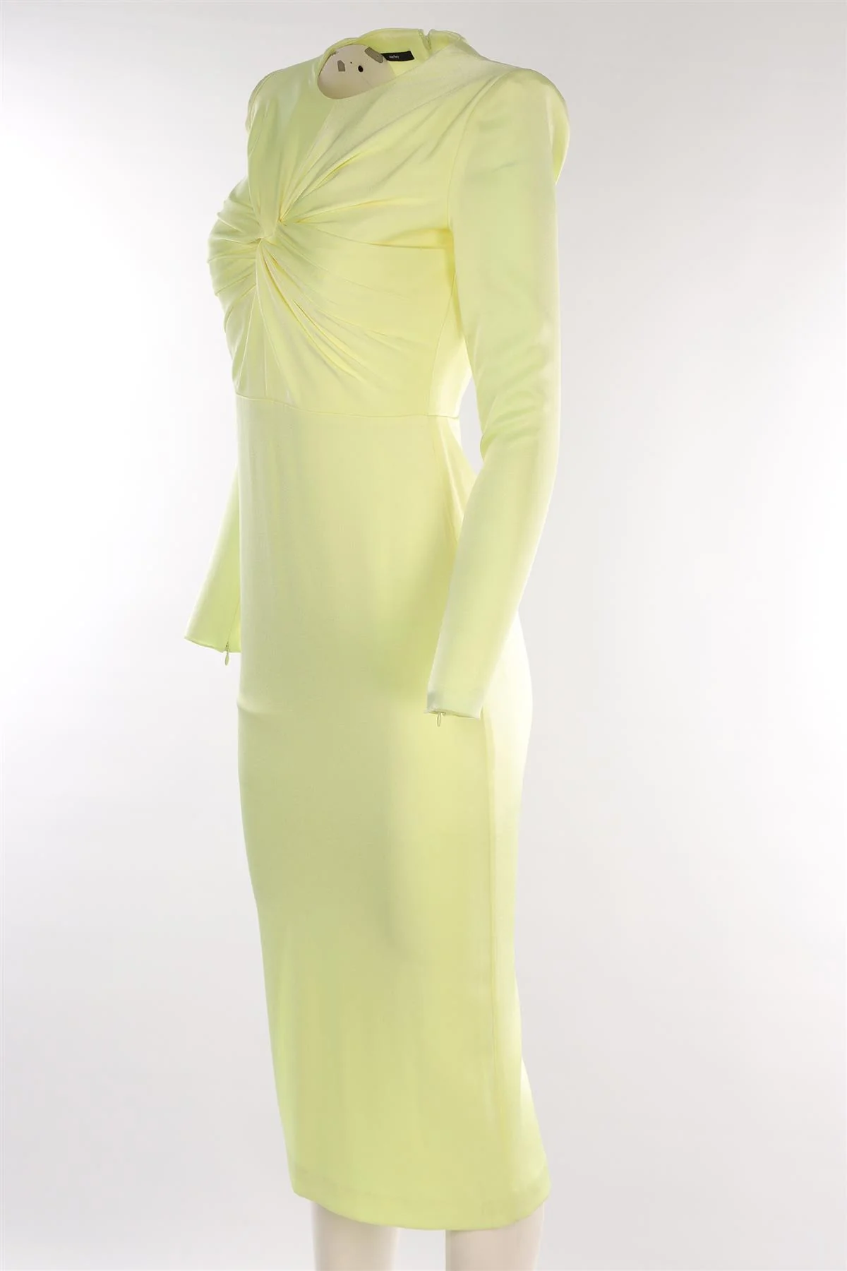 ALEX PERRY YELLOW SATIN MIDI DRESS UK 10 - Image 3