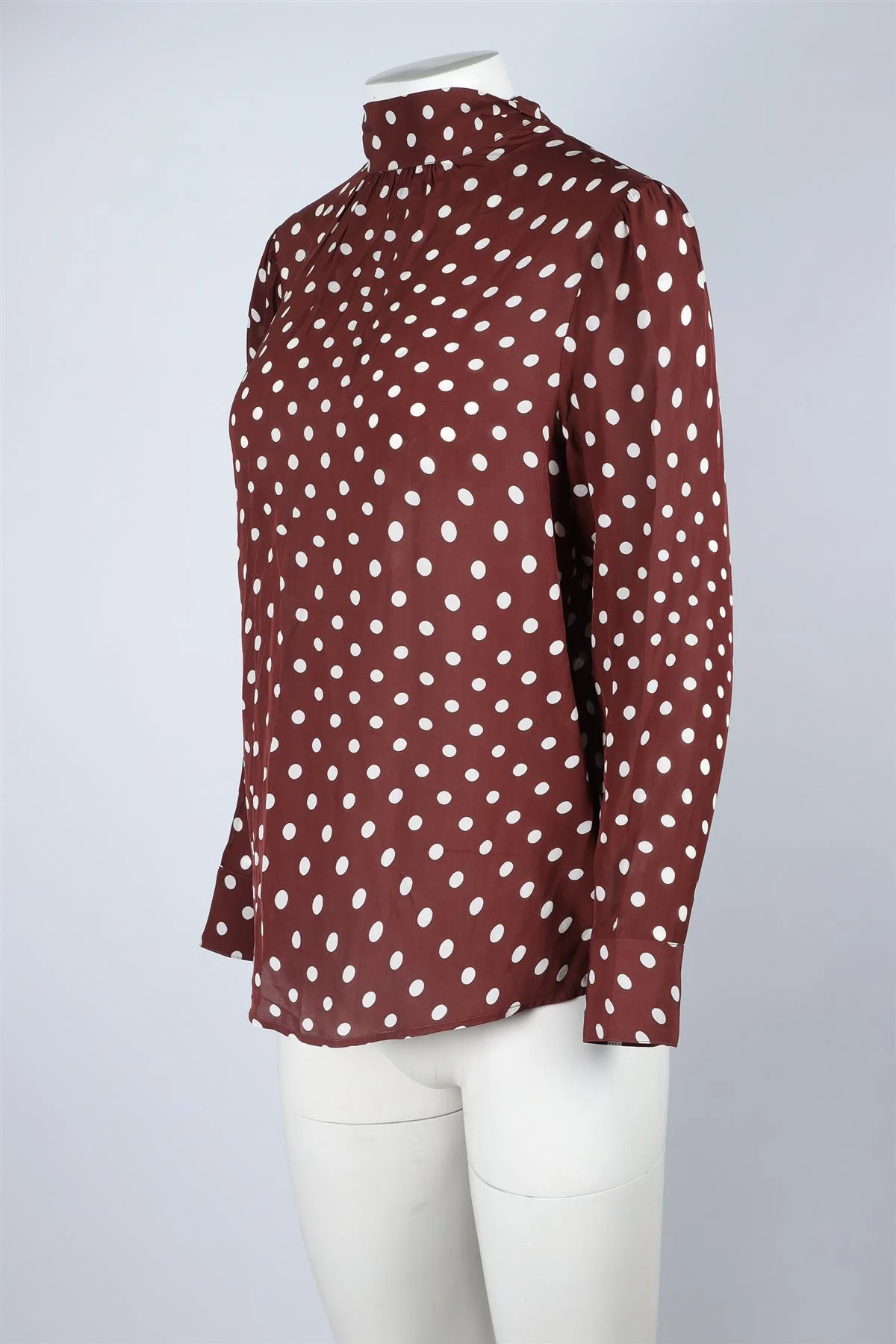 ALEXA CHUNG BROWN CHIFFON TOP UK 10 - Image 3