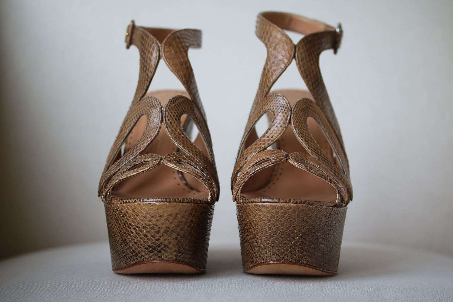 ALEXA WAGNER AYERS CUT OUT SNAKESKIN WEDGES EU 38.5 UK 5.5 US 8.5 - Image 4