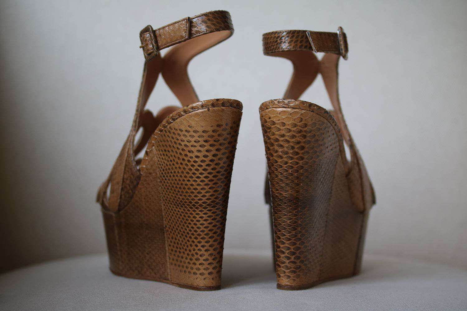 ALEXA WAGNER AYERS CUT OUT SNAKESKIN WEDGES EU 38.5 UK 5.5 US 8.5 - Image 5