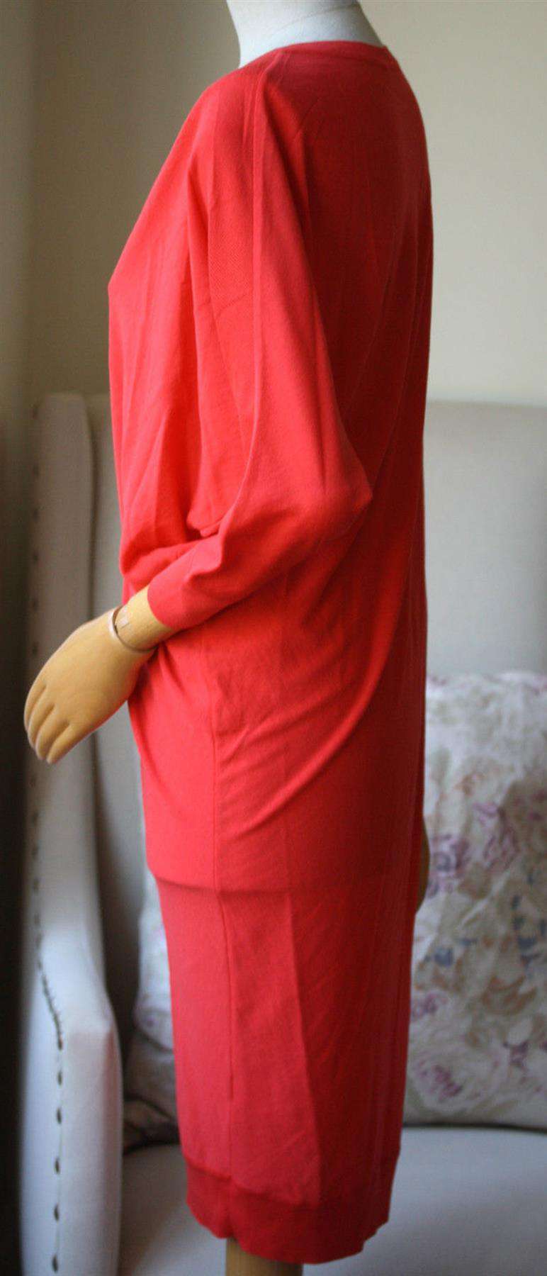 ALEXANDER MCQUEEN ASYMMETRIC WOOL SWEATER MINI DRESS MEDIUM - Image 4