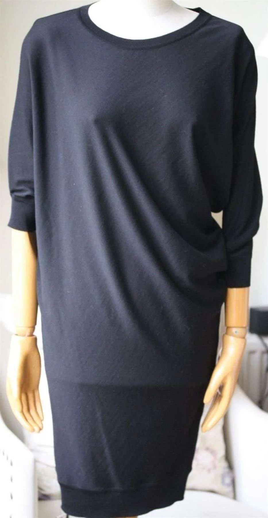 ALEXANDER MCQUEEN ASYMMETRIC WOOL SWEATER MINI DRESS XSMALL - Image 2