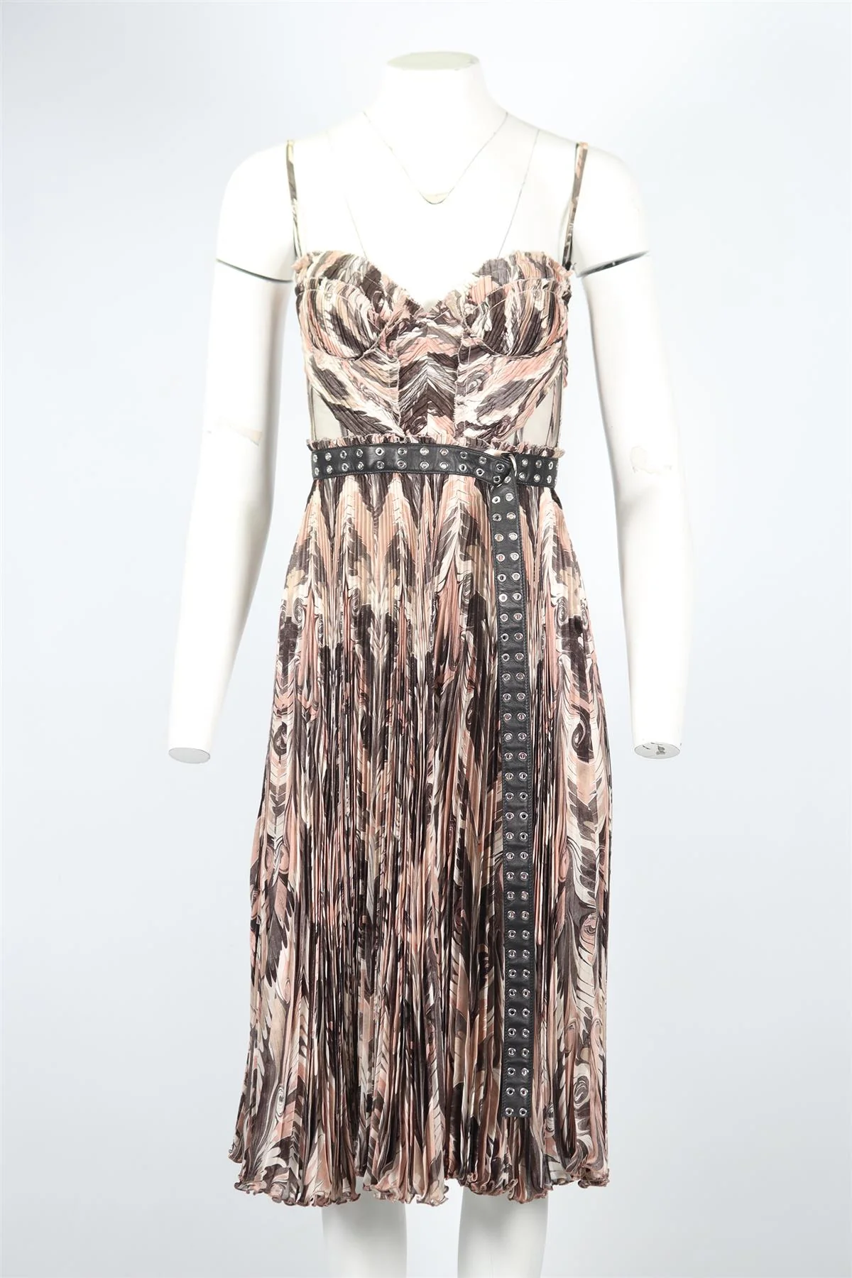 ALEXANDER MCQUEEN BELTED SILK MIDI DRESS XSMALL - Image 2