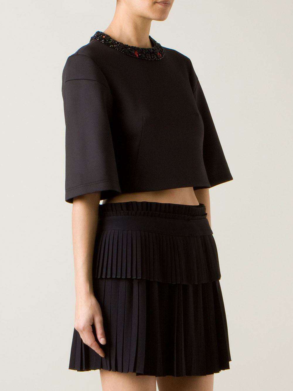 ALEXANDER MCQUEEN BLACK BEADED NECKLINE SCUBA TOP IT 40 UK 8 - Image 10