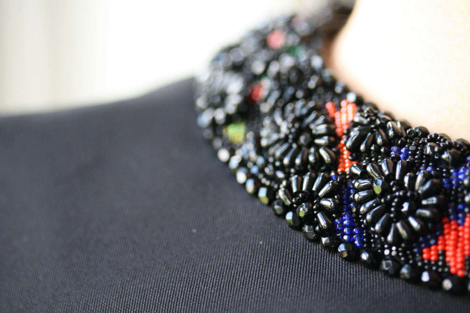 ALEXANDER MCQUEEN BLACK BEADED NECKLINE SCUBA TOP IT 40 UK 8 - Image 6