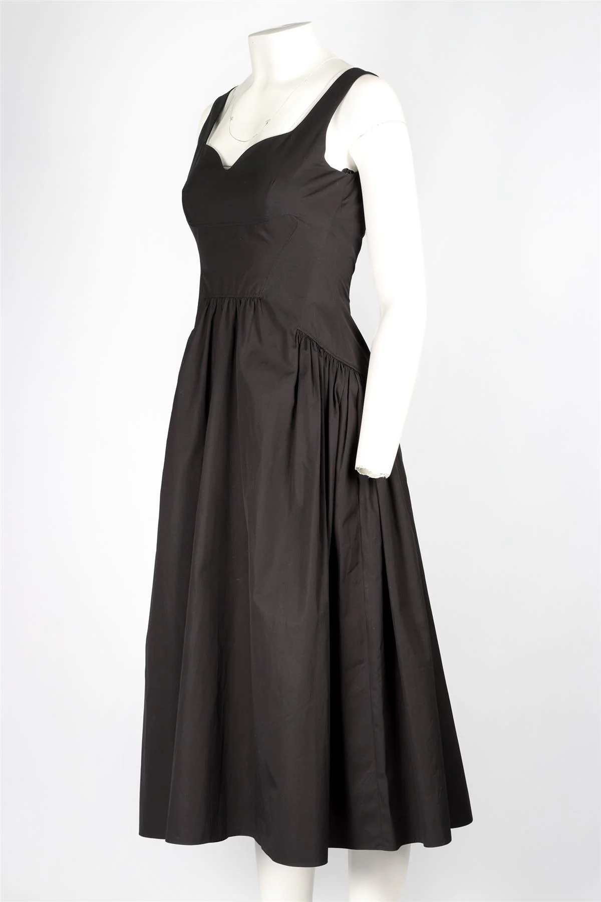 ALEXANDER MCQUEEN BLACK COTTON MIDI DRESS IT 38 UK 6 - Image 4