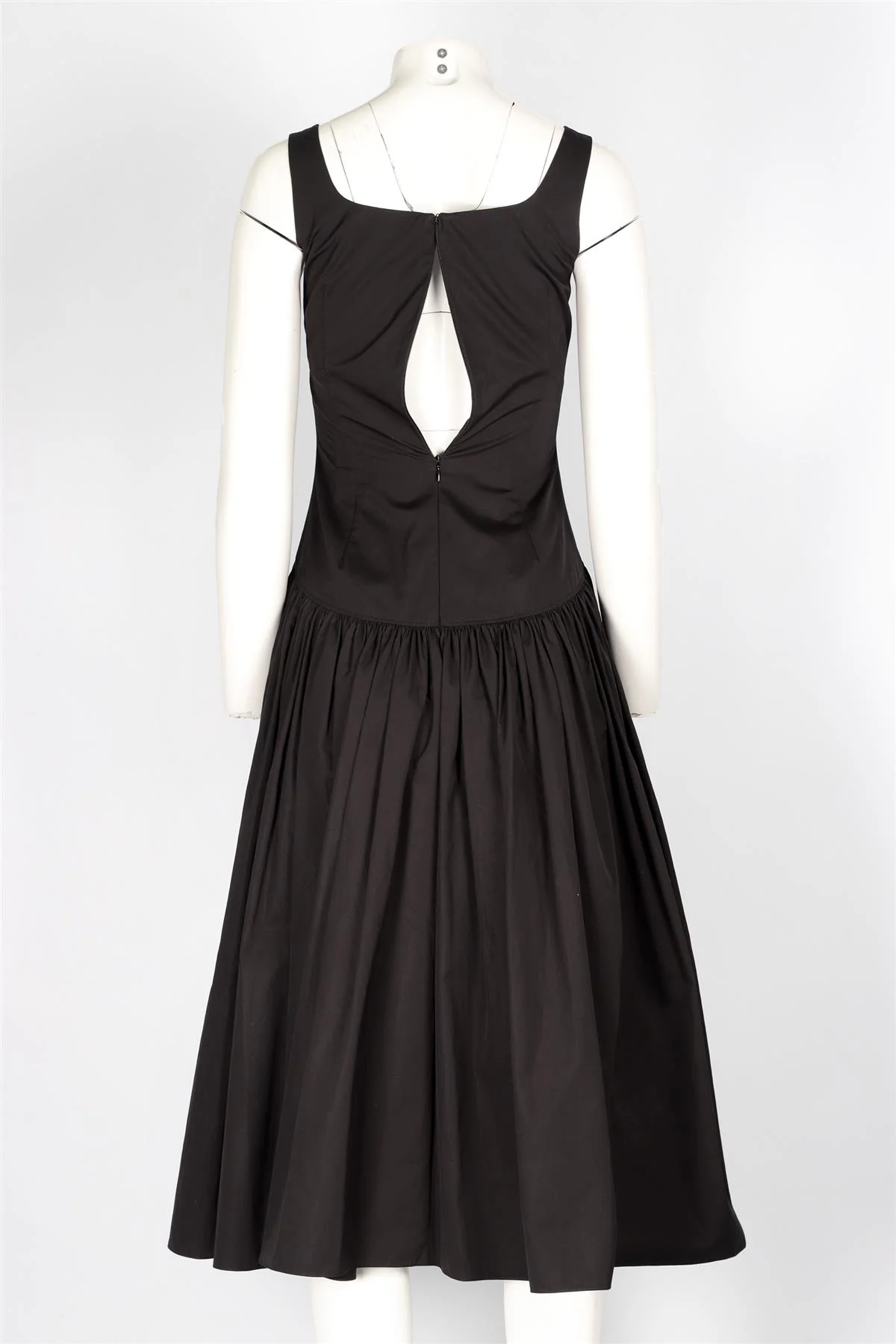 ALEXANDER MCQUEEN BLACK COTTON MIDI DRESS IT 38 UK 6 - Image 5
