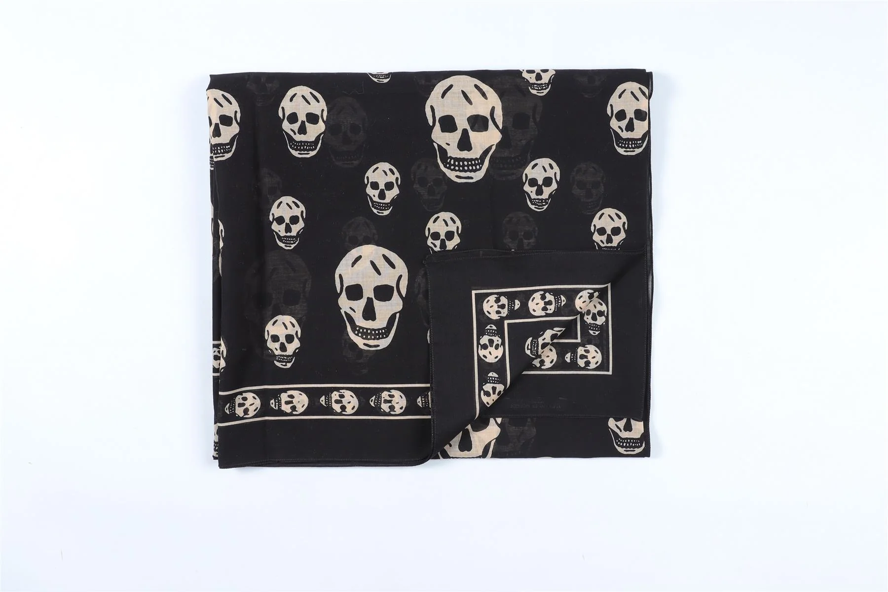 ALEXANDER MCQUEEN BLACK COTTON SCARF - Image 3