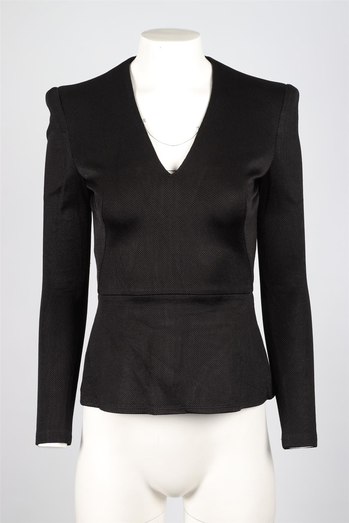 ALEXANDER MCQUEEN BLACK COTTON TOP IT 38 UK 6 - Image 2