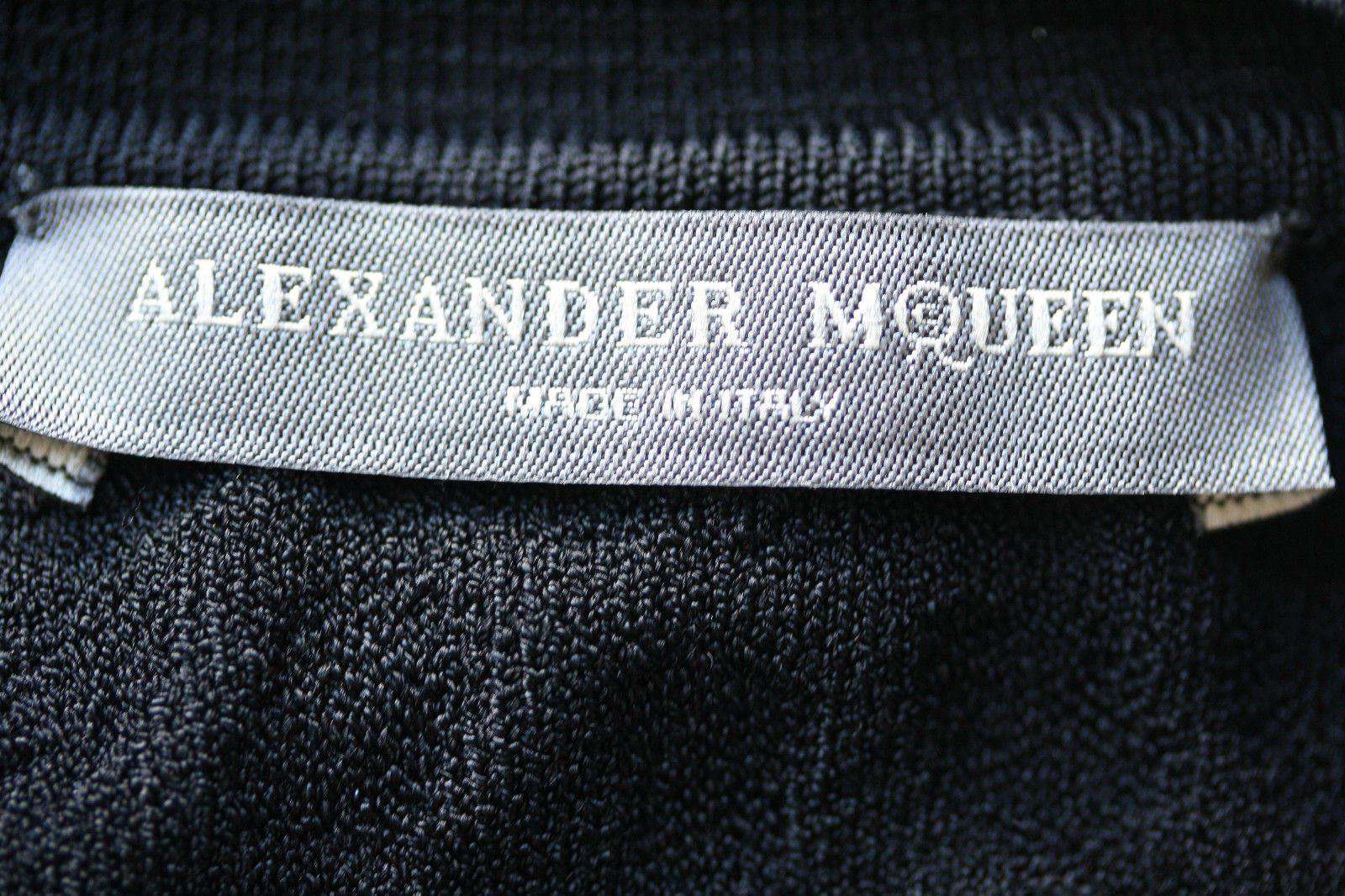 ALEXANDER MCQUEEN BLACK CROC EMBOSSED KNIT TOP S - Image 2