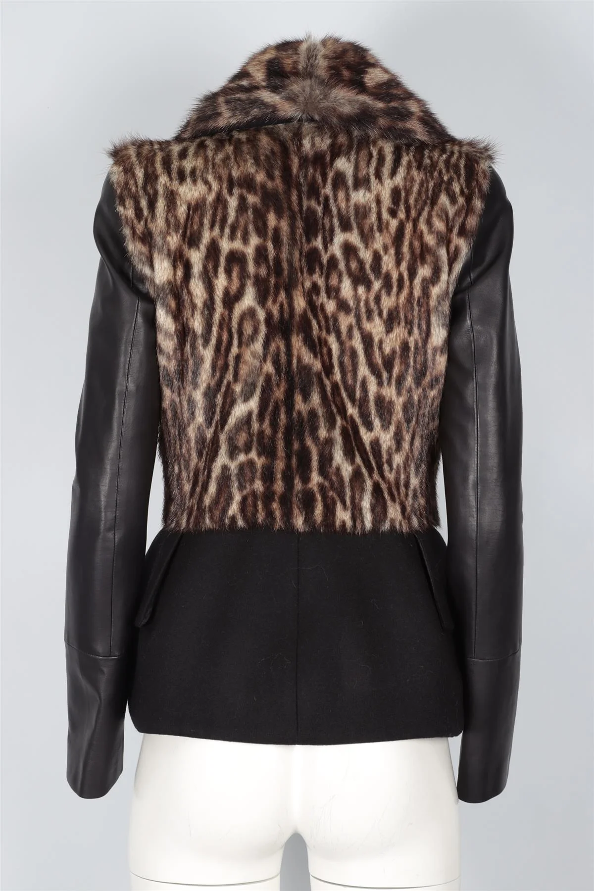ALEXANDER MCQUEEN BLACK FUR AND WOOL JACKET IT 42 UK 10 - Image 4