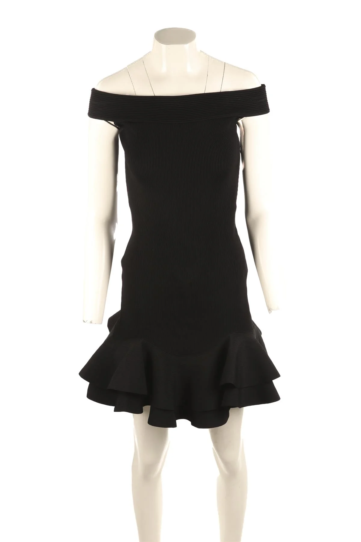 ALEXANDER MCQUEEN BLACK KNIT MINI DRESS LARGE - Image 2