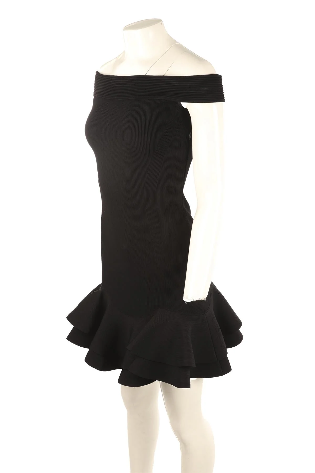 ALEXANDER MCQUEEN BLACK KNIT MINI DRESS LARGE - Image 3