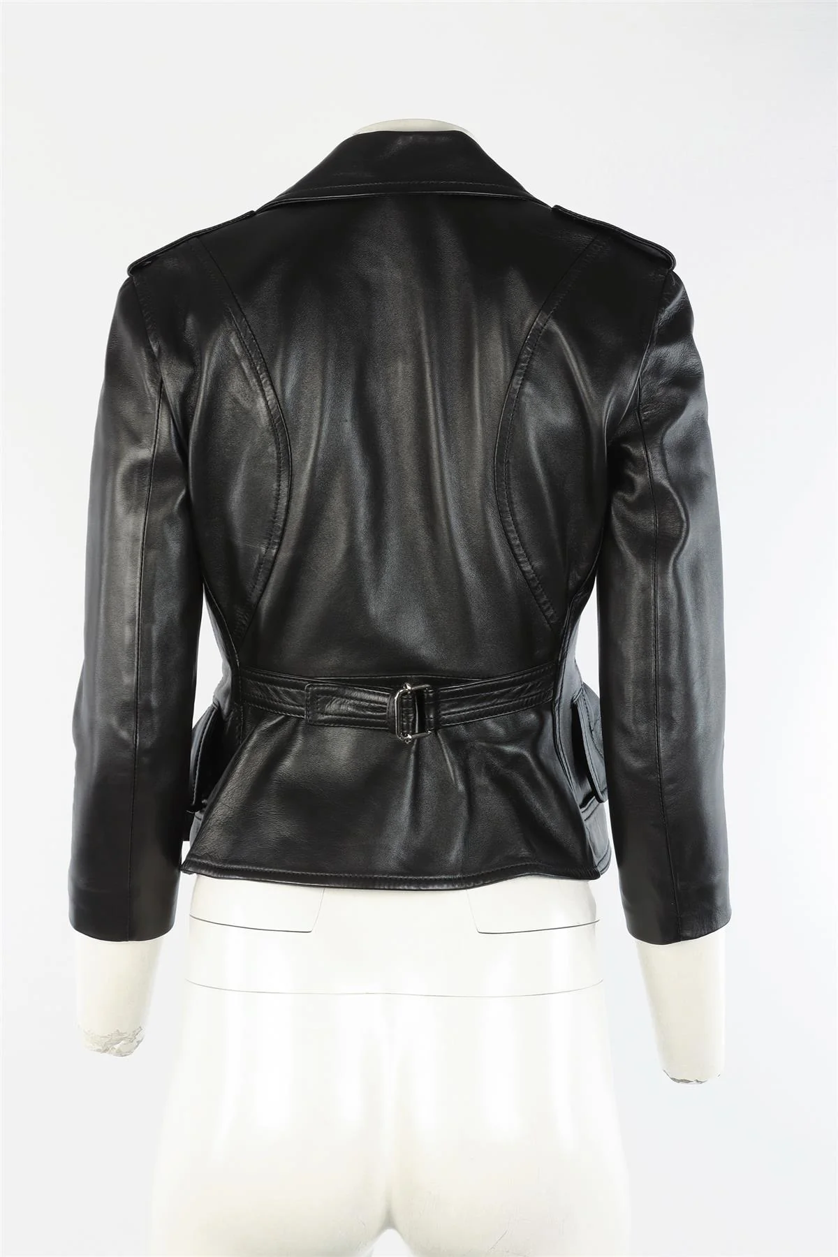 ALEXANDER MCQUEEN BLACK LEATHER JACKET IT 38 UK 6 - Image 4