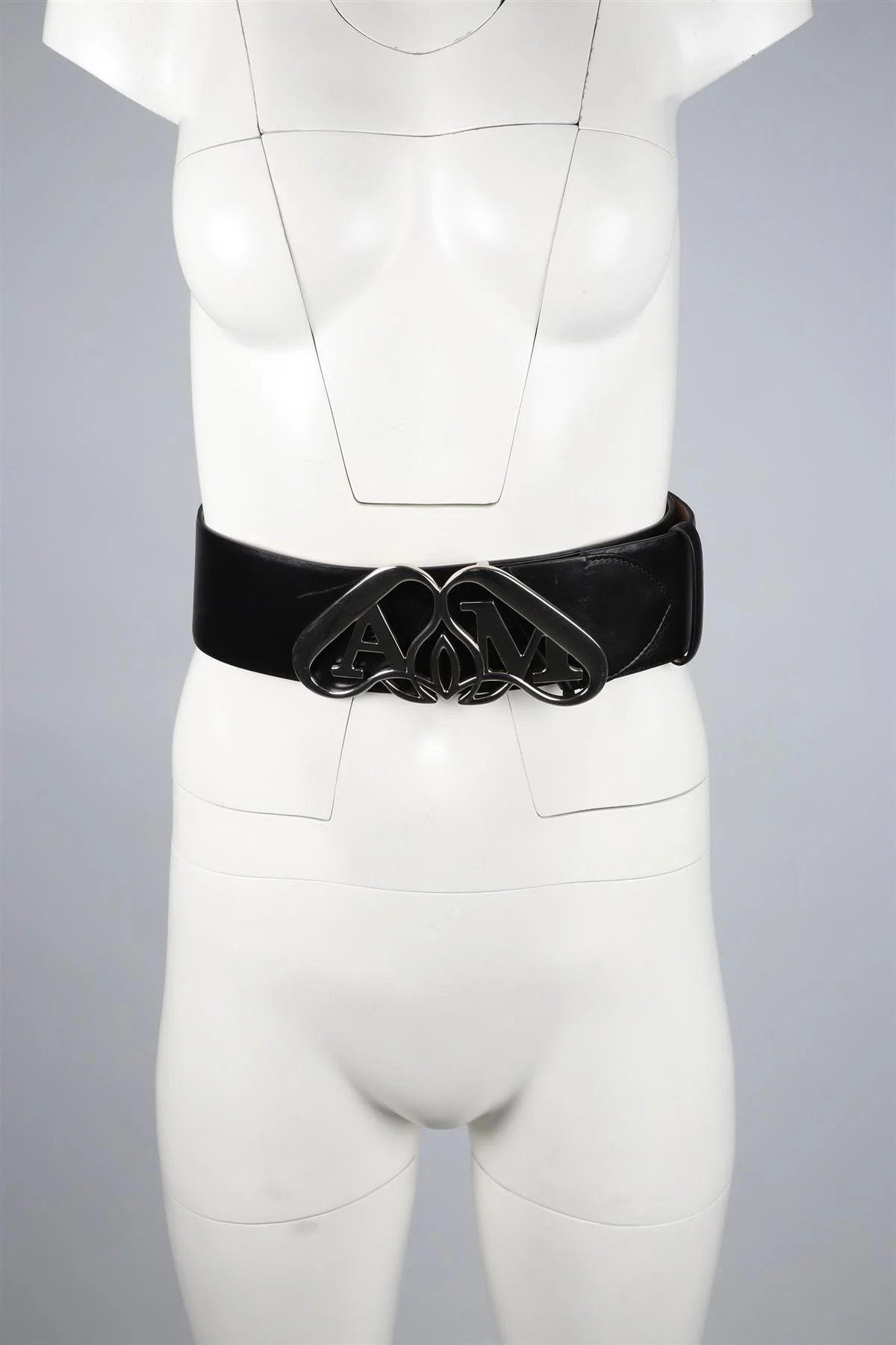 ALEXANDER MCQUEEN BLACK LEATHER WAIST BELT 75 CM - Image 8