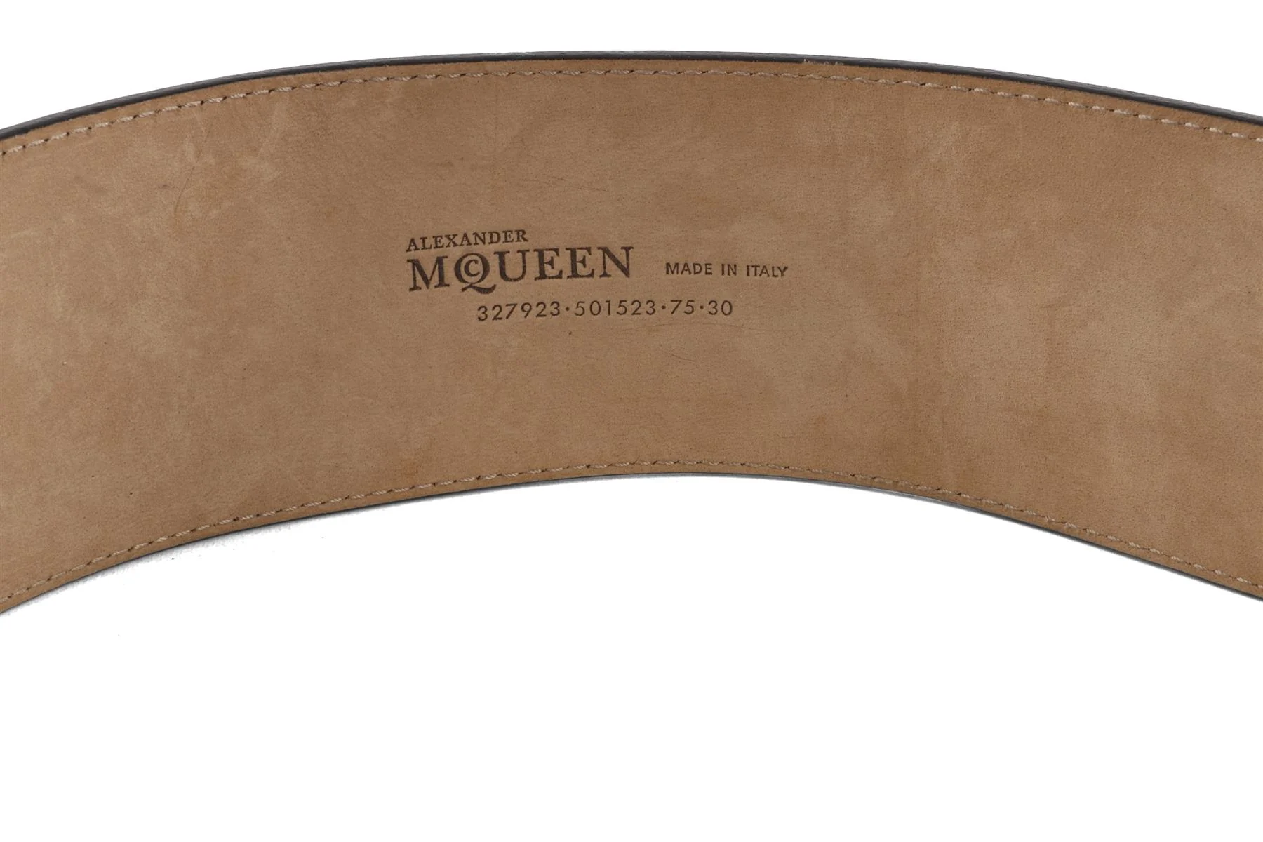 ALEXANDER MCQUEEN BLACK LEATHER WAIST BELT 75CM - Image 6