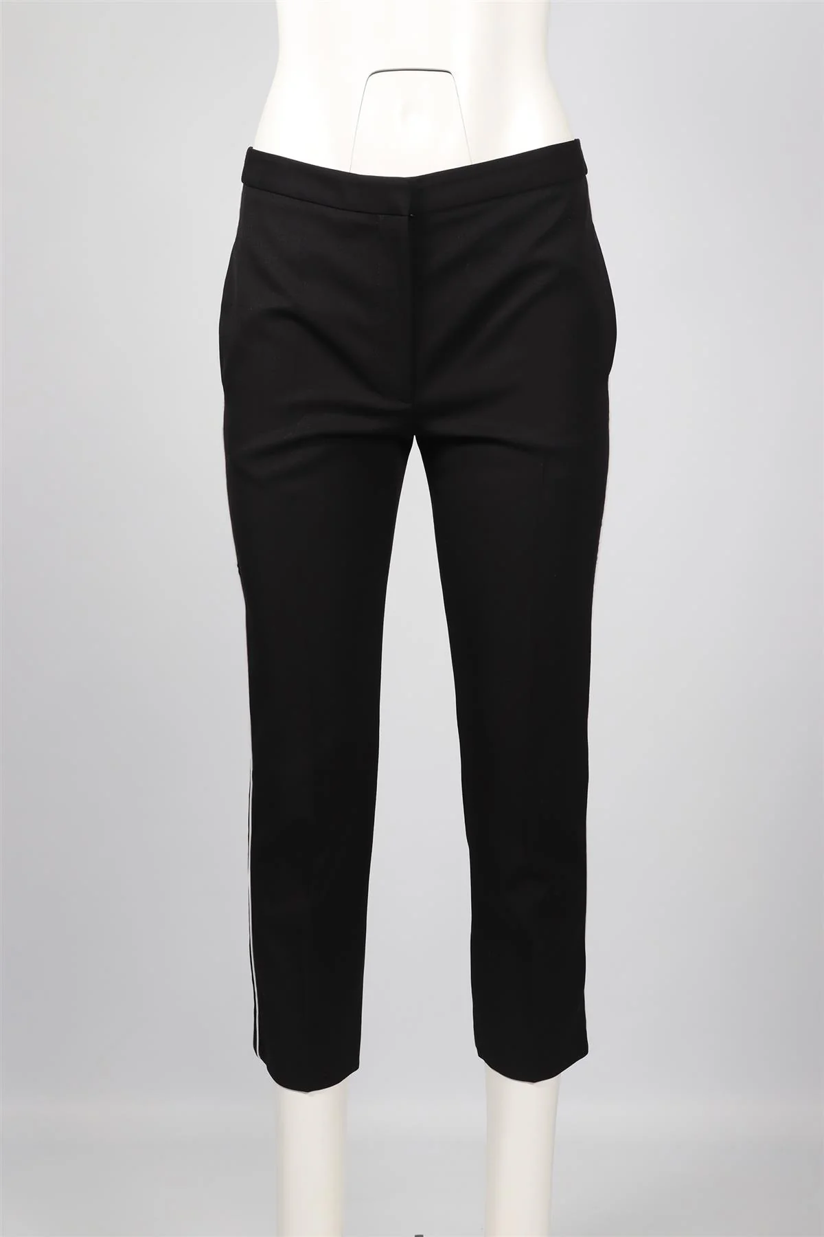 ALEXANDER MCQUEEN BLACK WOOL STRAIGHT LEG PANTS IT 40 UK 8 - Image 2