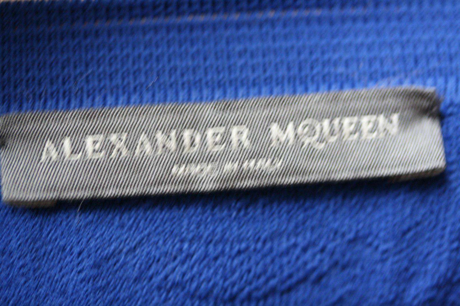 ALEXANDER MCQUEEN BLUE CROCODILE EMBOSSED DRESS SMALL - Image 3