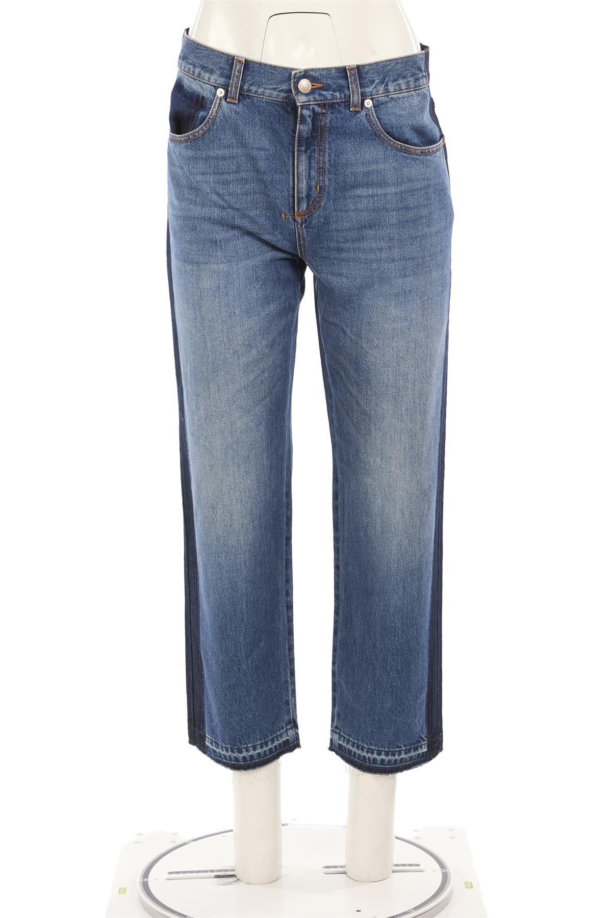 ALEXANDER MCQUEEN BLUE HIGH RISE STRAIGHT LEG JEANS W29 UK 10-12 - Image 2
