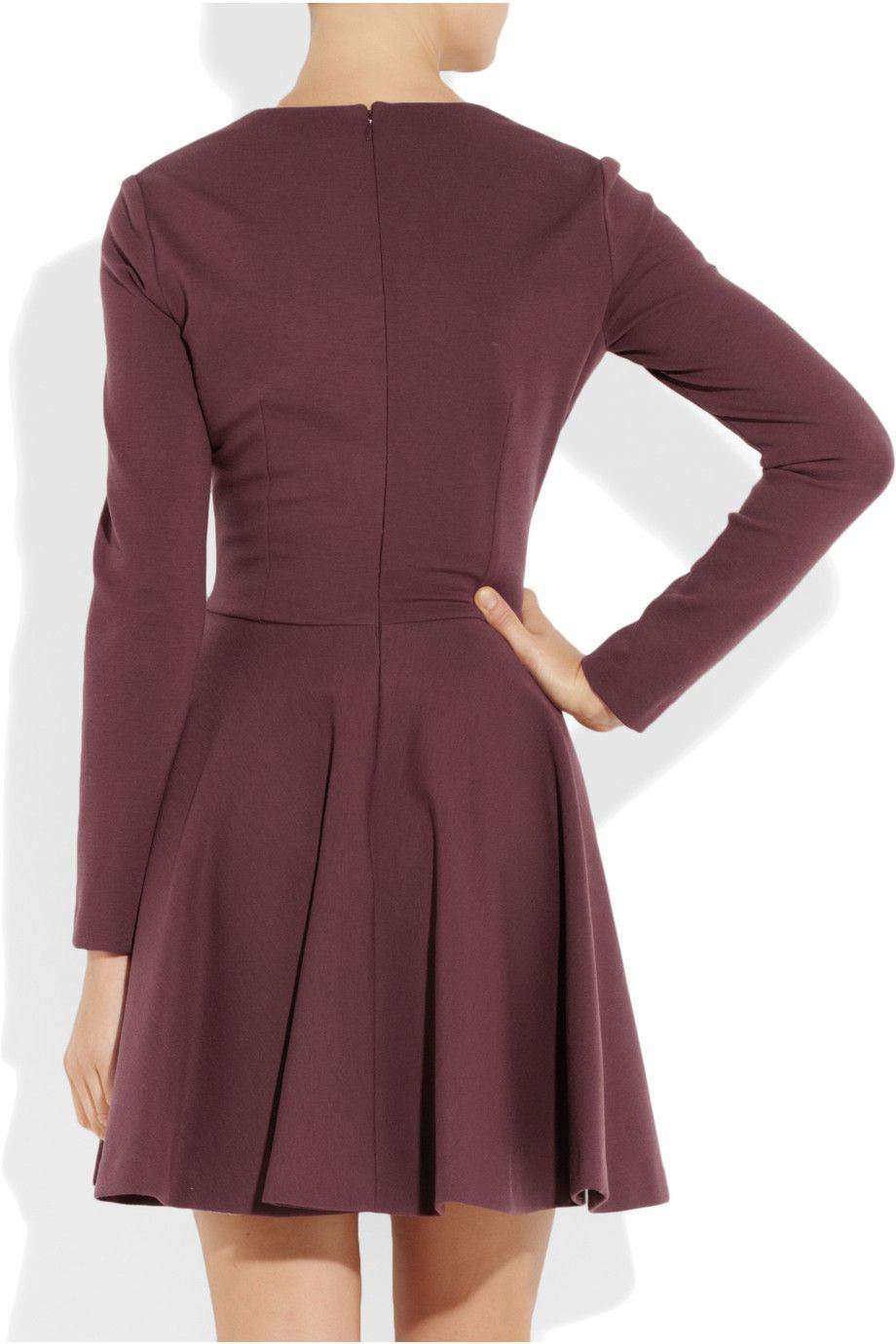 ALEXANDER MCQUEEN BURGUNDY STRETCH WOOL BLEND DRESS IT 40 UK 8 - Image 8