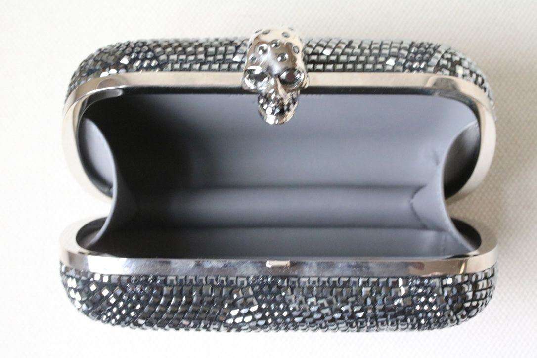 ALEXANDER MCQUEEN CLASSIC ART DECO CRYSTAL SKULL BOX CLUTCH - Image 10