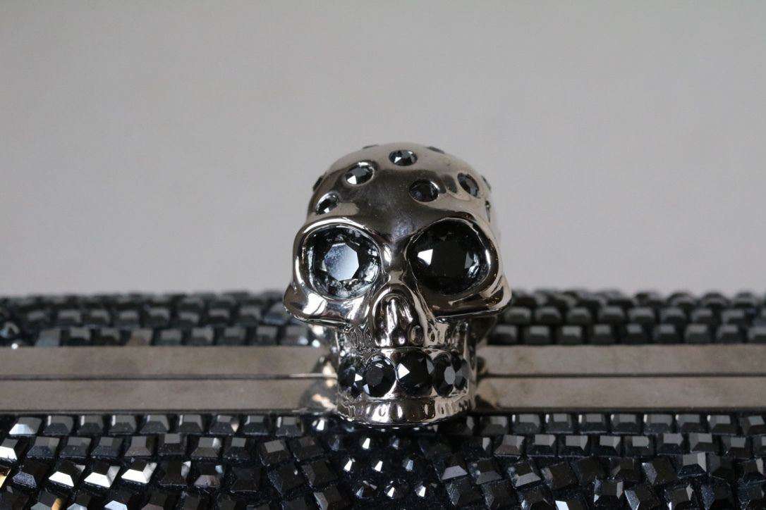 ALEXANDER MCQUEEN CLASSIC ART DECO CRYSTAL SKULL BOX CLUTCH - Image 11