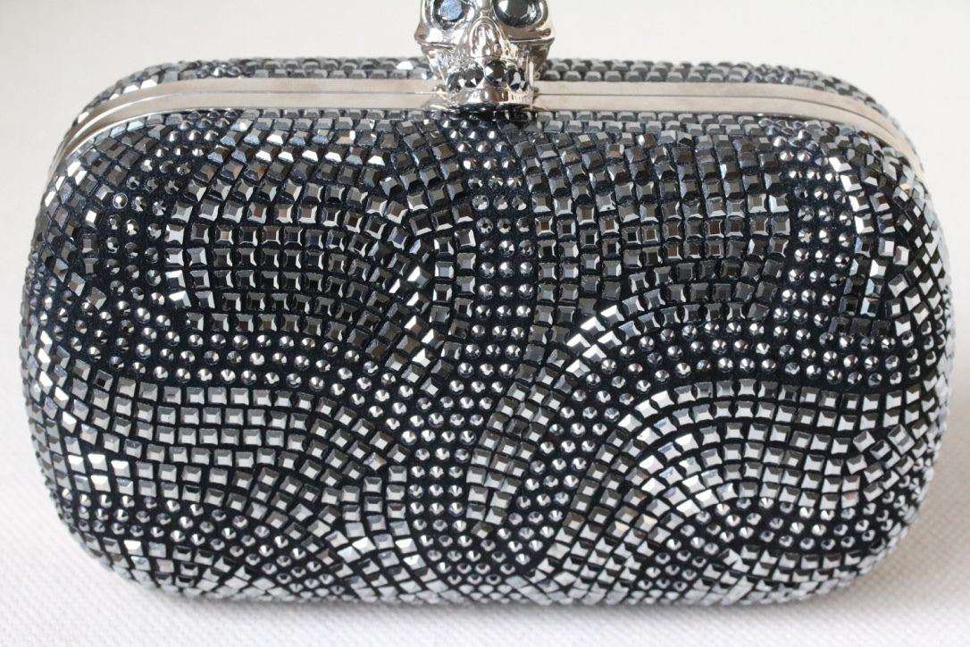 ALEXANDER MCQUEEN CLASSIC ART DECO CRYSTAL SKULL BOX CLUTCH - Image 6
