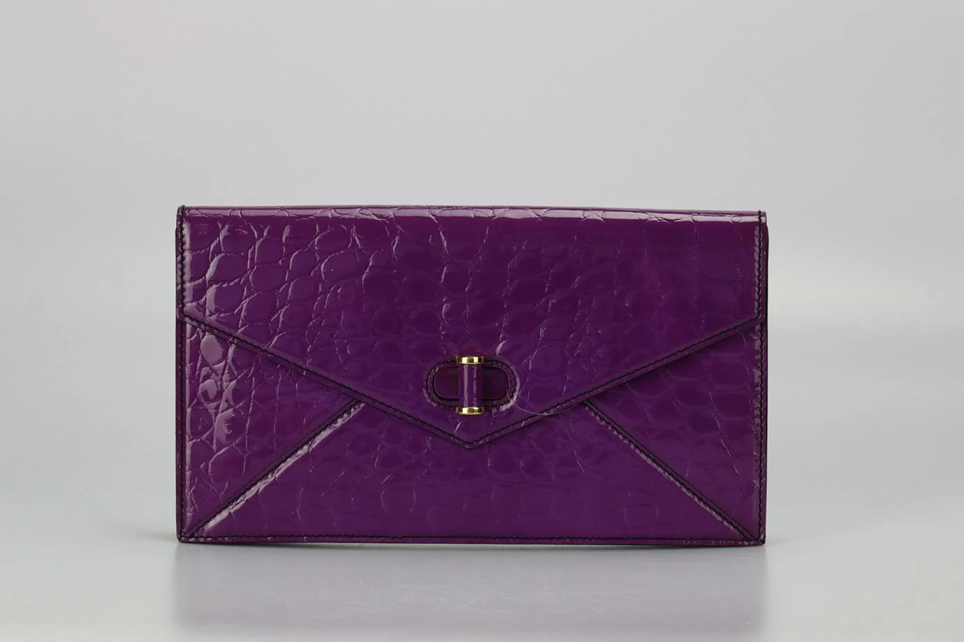 ALEXANDER MCQUEEN CROC EFFECT PATENT LEATHER CLUTCH - Image 2