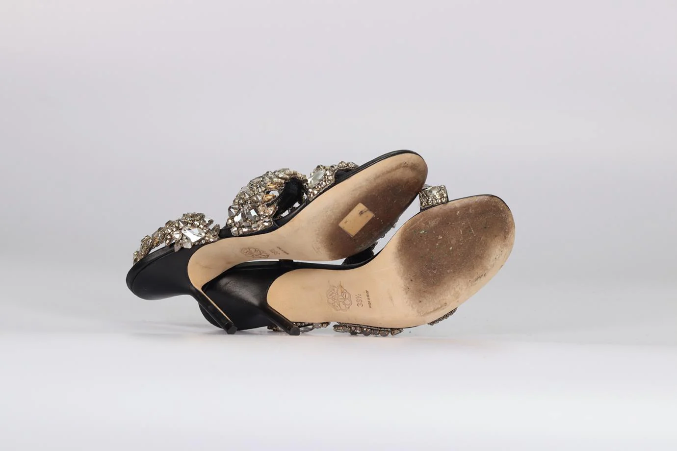 ALEXANDER MCQUEEN CRYSTAL AND LEATHER SANDALS EU 38.5 UK 5.5 US 8.5 - Image 5