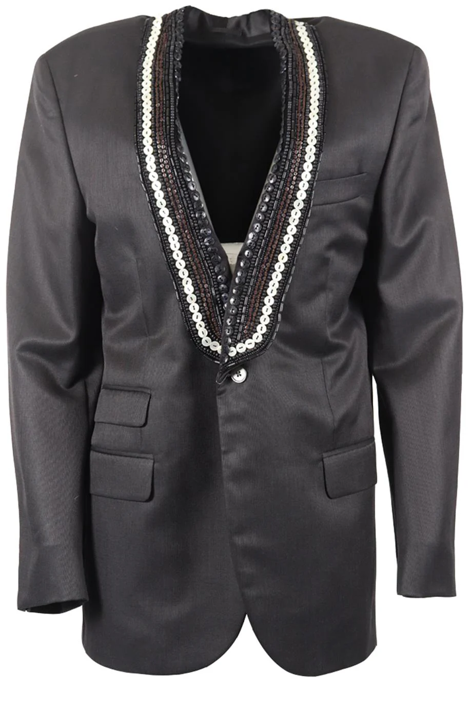 ALEXANDER MCQUEEN EMBELLISHED WOOL AND SILK BLEND BLAZER IT 54 UK 44 - Image 5