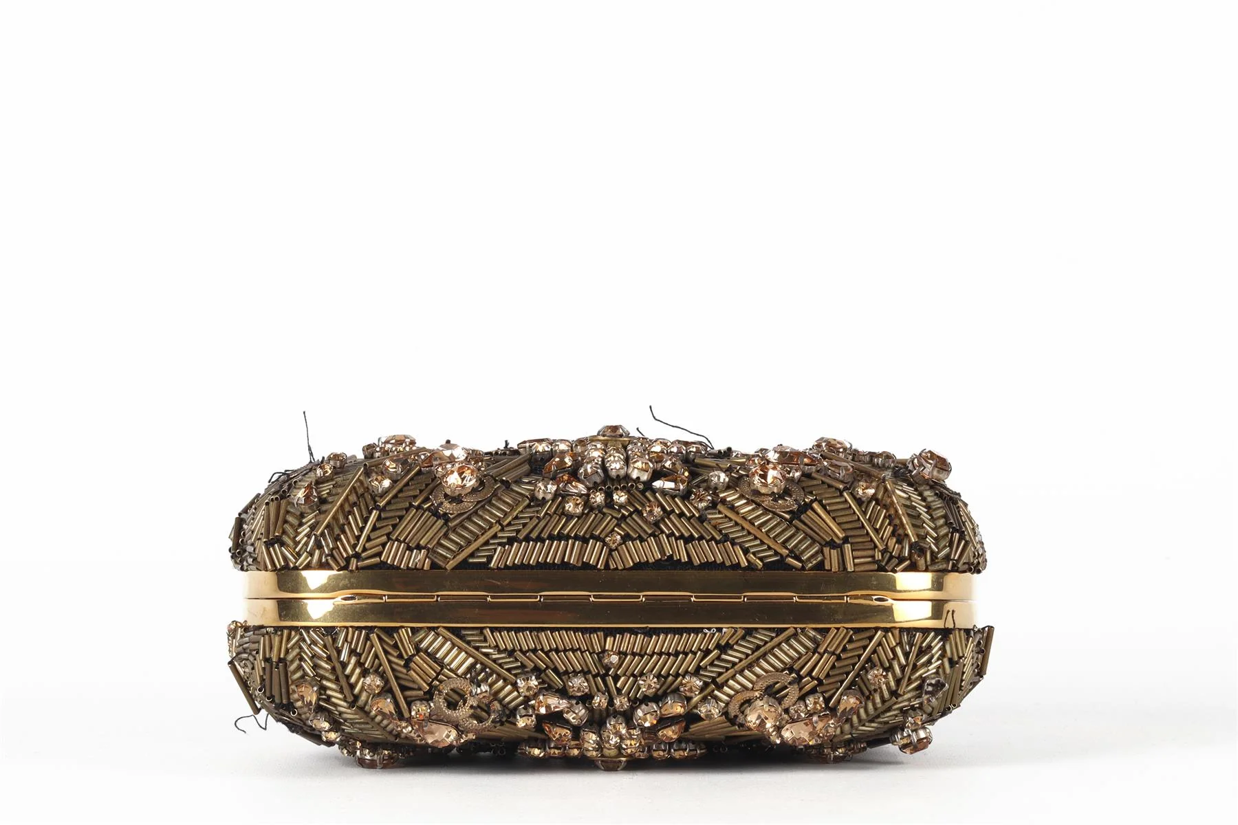 ALEXANDER MCQUEEN GOLD SKULL CRYSTAL AND SATIN CLUTCH - Image 7